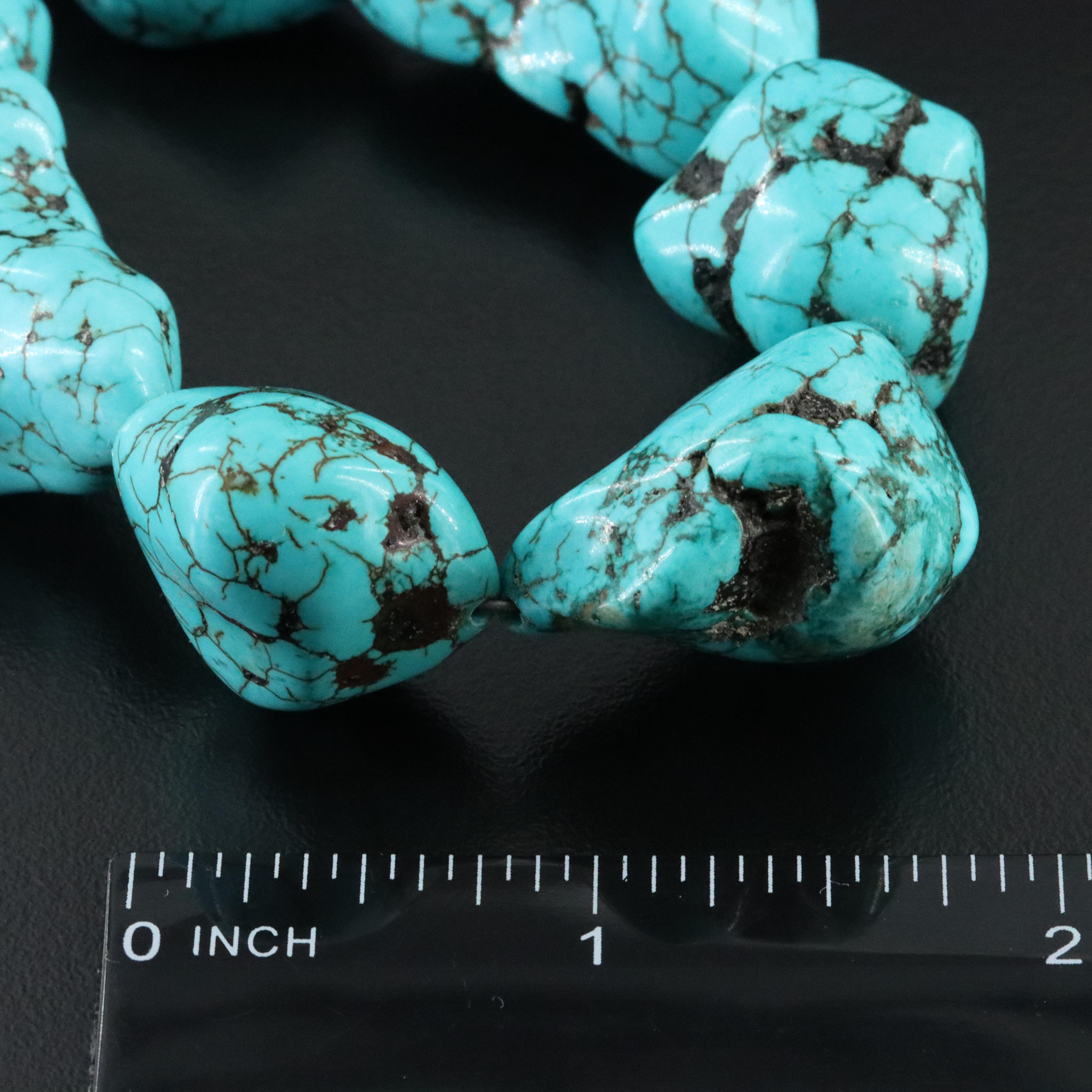 Turquoise Necklace with Sterling Clasp