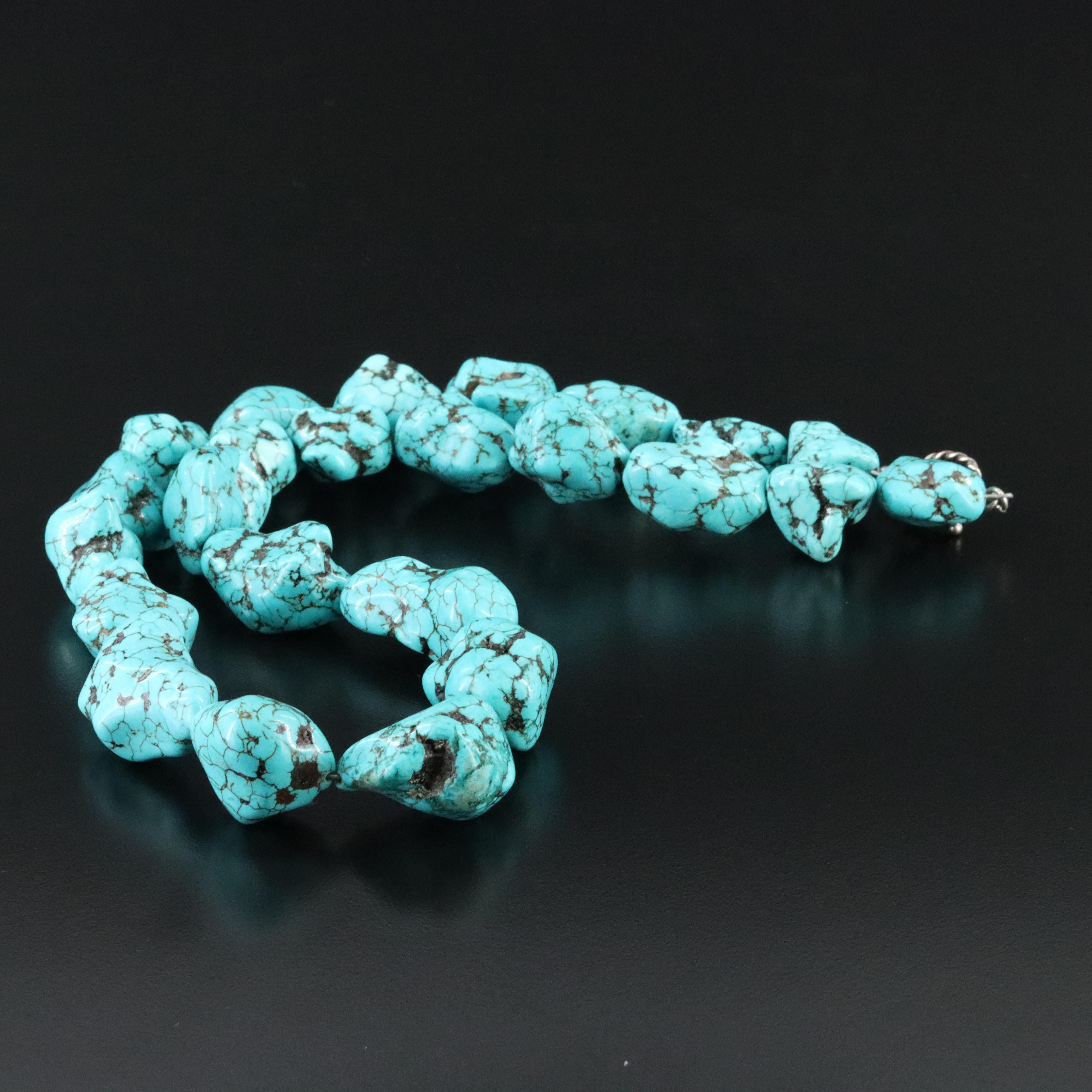 Turquoise Necklace with Sterling Clasp