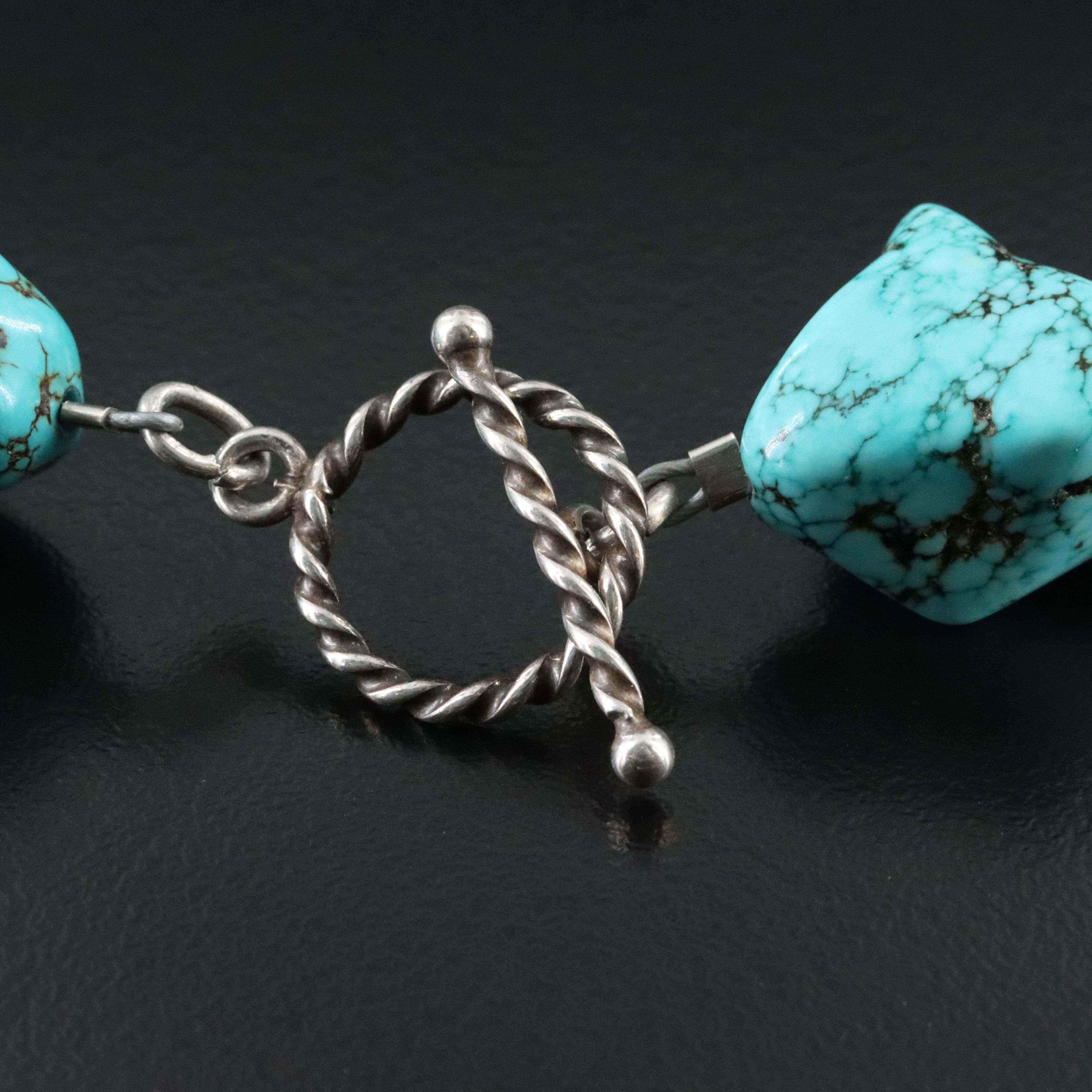 Turquoise Necklace with Sterling Clasp