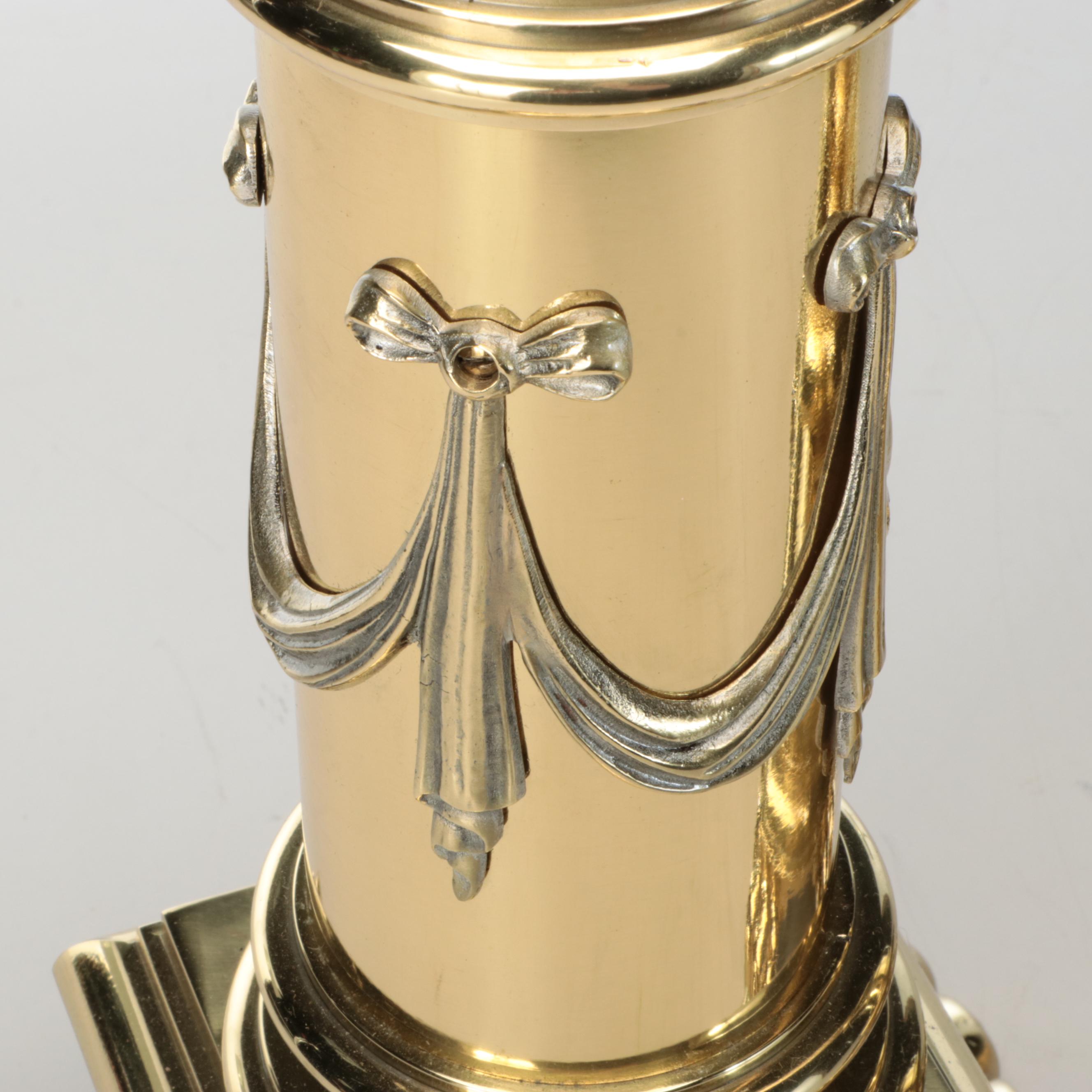 Corinthian Column Brass Altar Floor Candlesticks