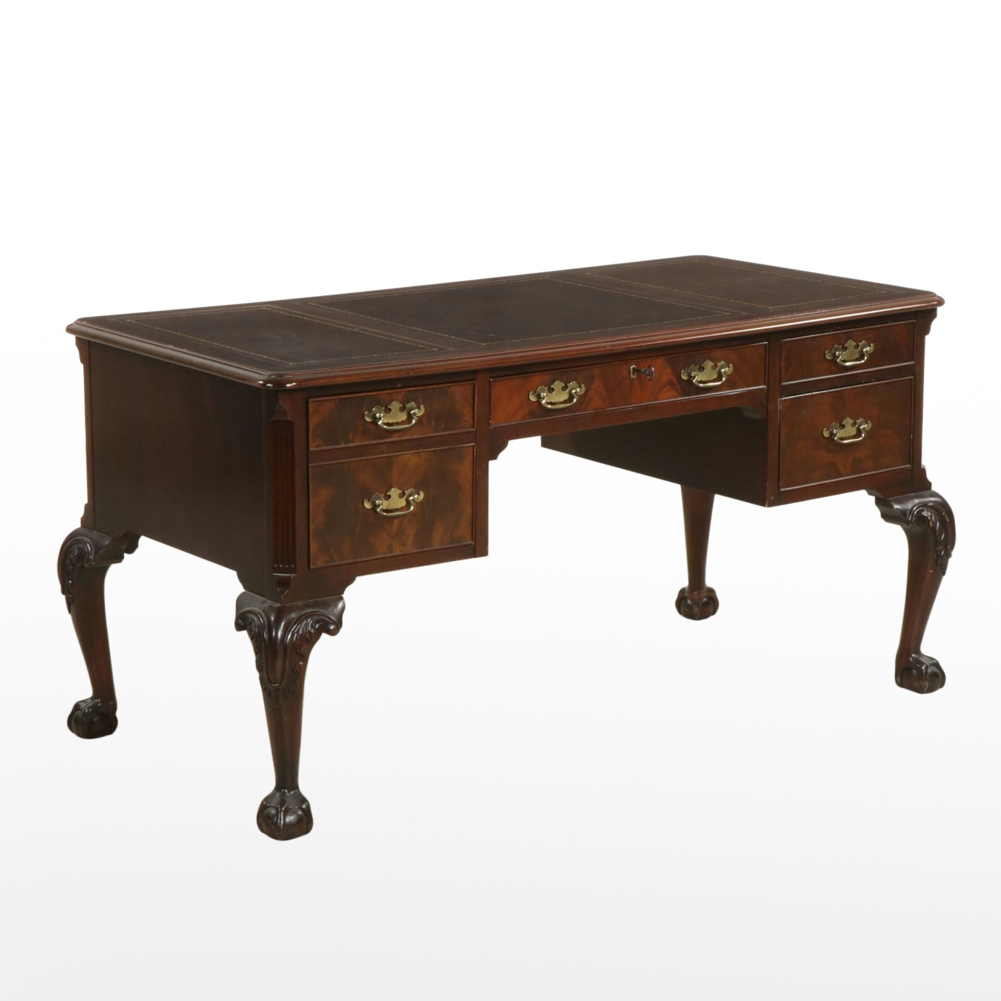 Hekman Chippendale Style Mahogany Executive Desk