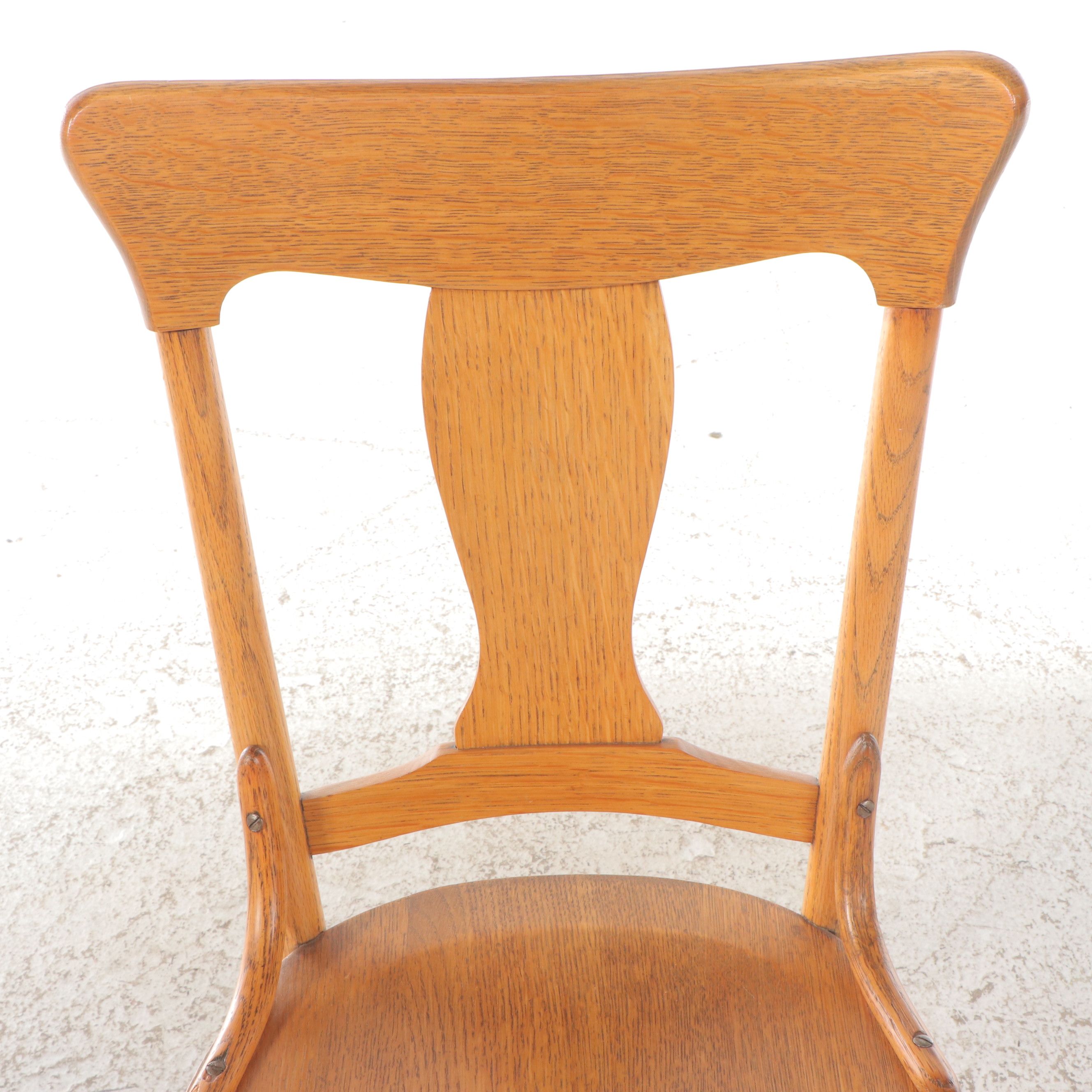 Murphy Oak with Other Polish Art Deco Style Bentwood Chairs
