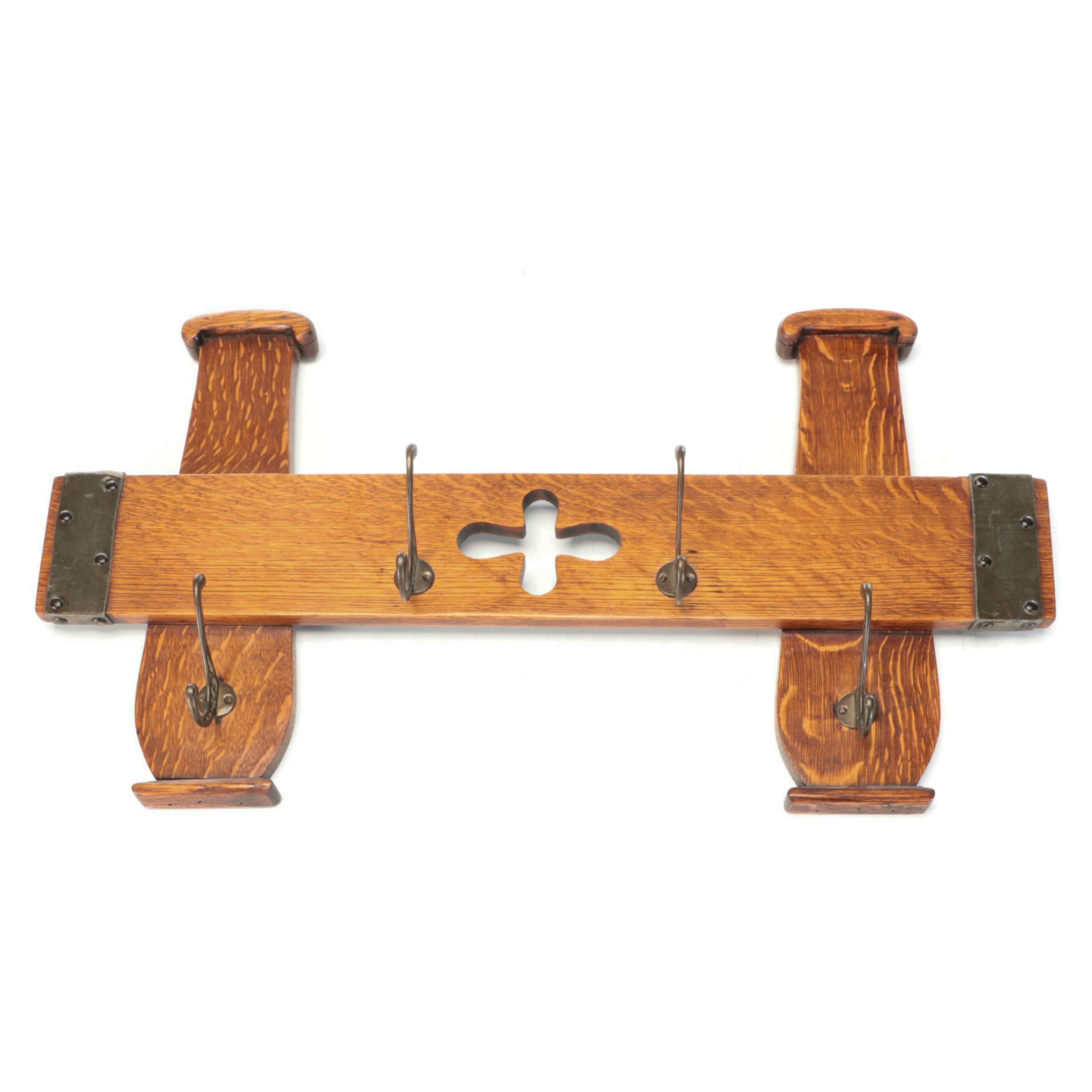 Wooden Hanging Coat and Hat Rack