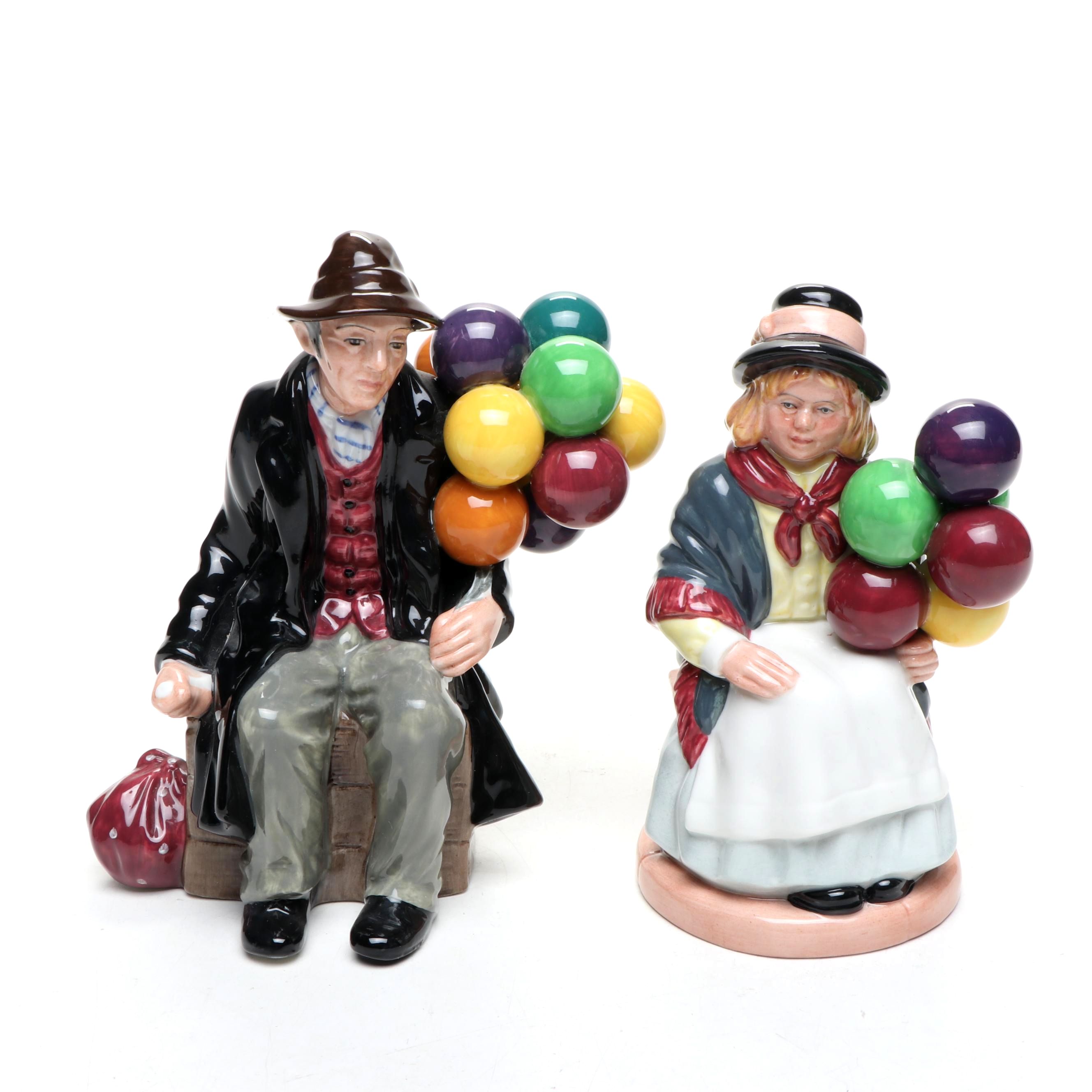 Royal Doulton "The Balloon Man" and "Balloon Girl" Figurines