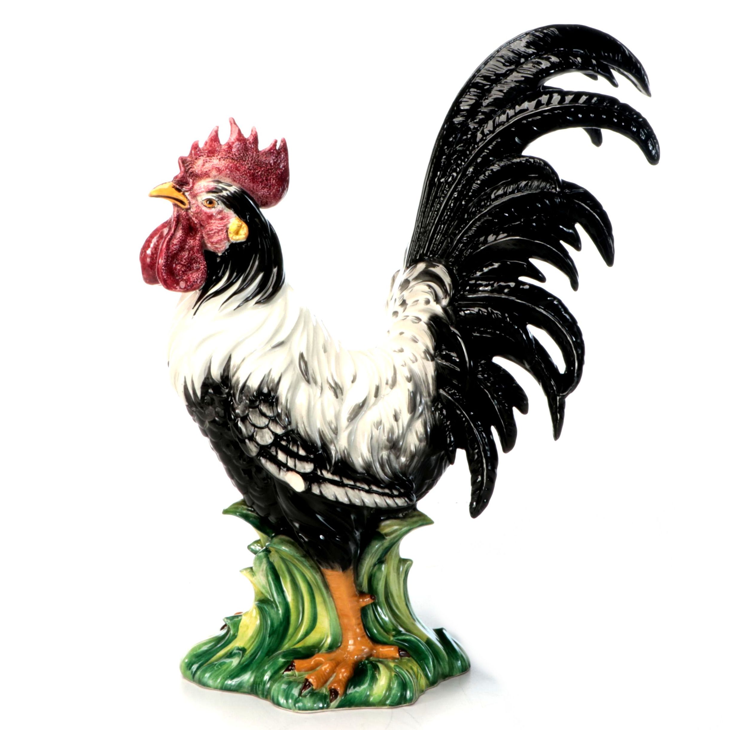 Hand-Painted Ceramic Rooster Figure by "Intrada Italy"