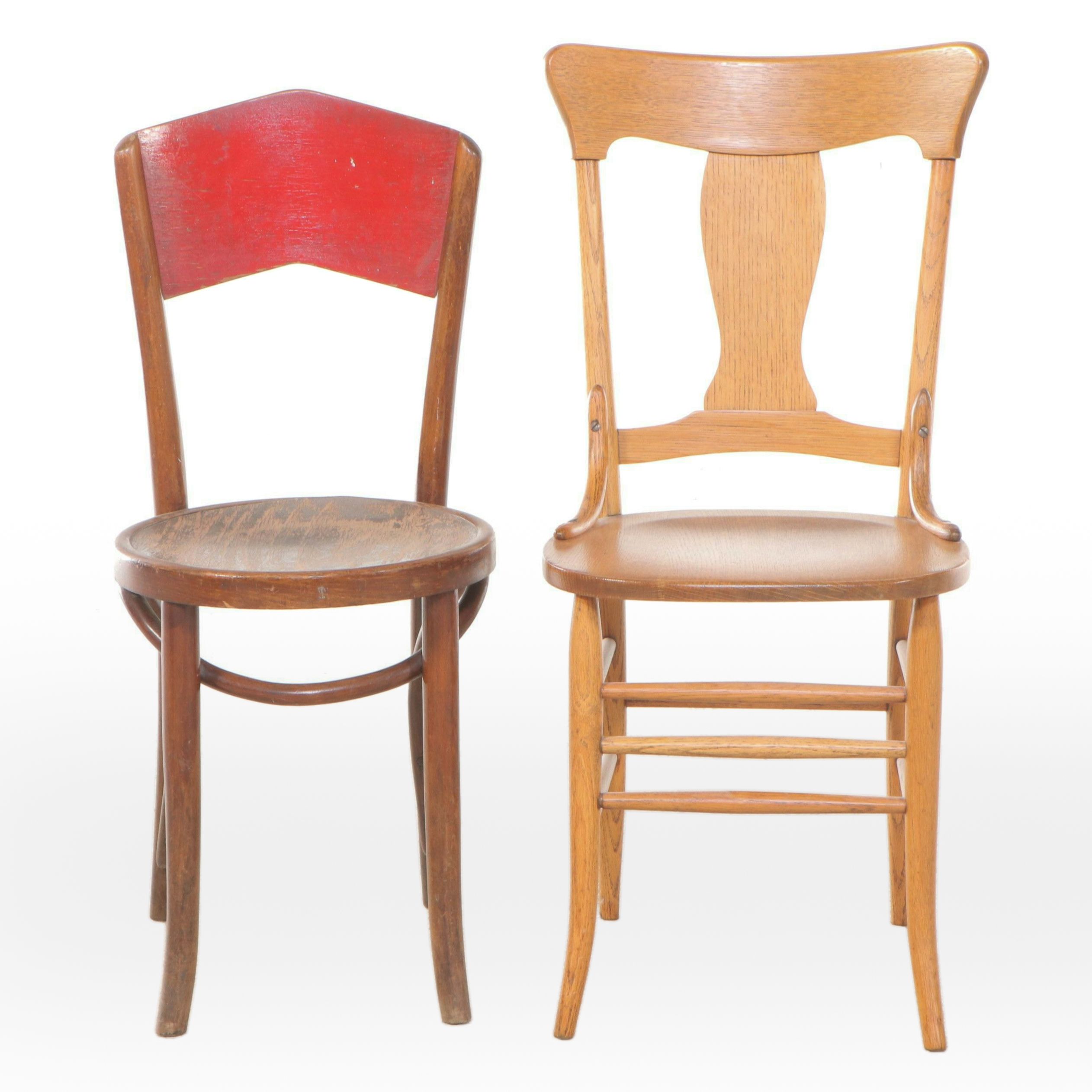 Murphy Oak with Other Polish Art Deco Style Bentwood Chairs