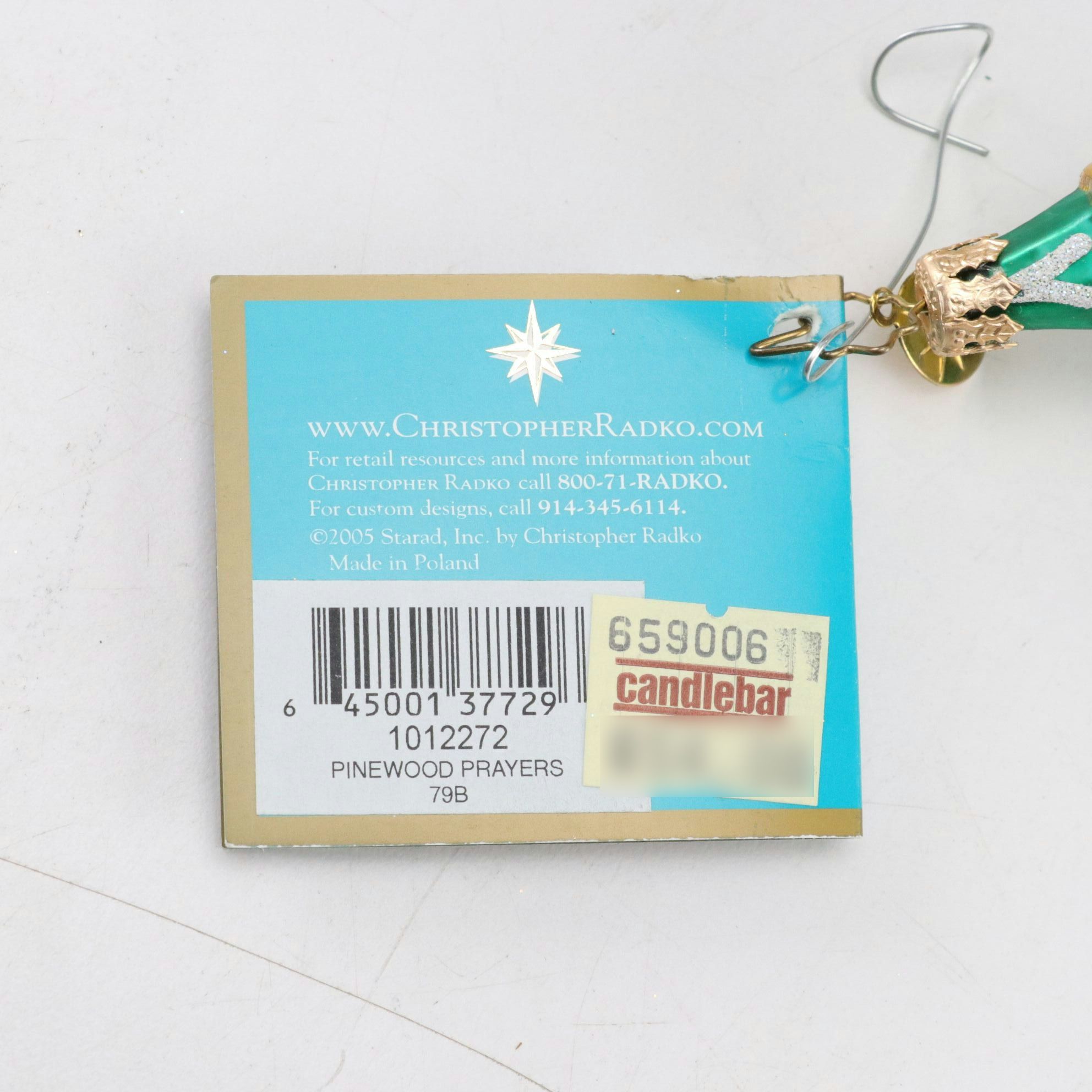 Five Christopher Radko Blown Glass Christmas Ornaments