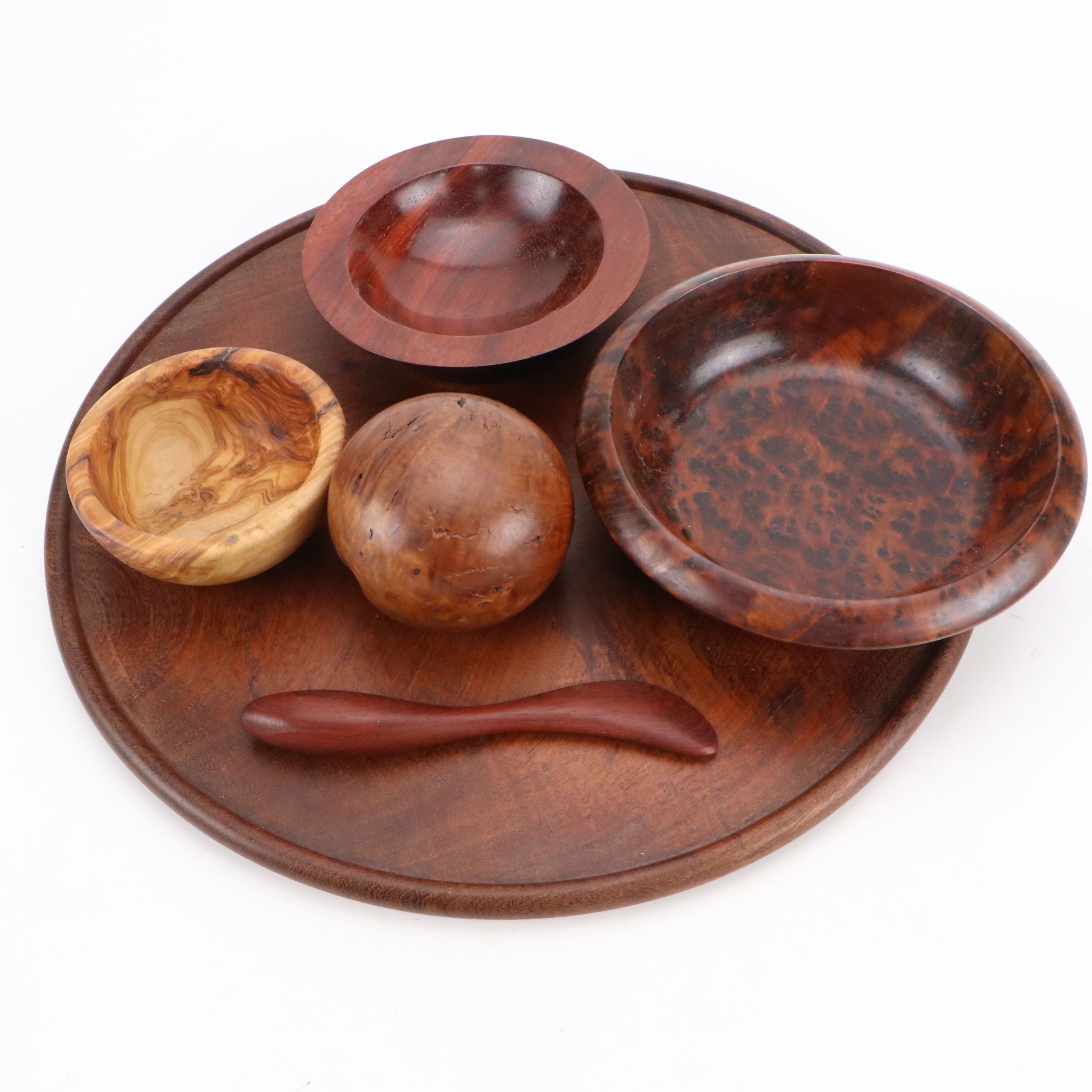 Olivewood with Other Turned Wood Bowls, Tray and More