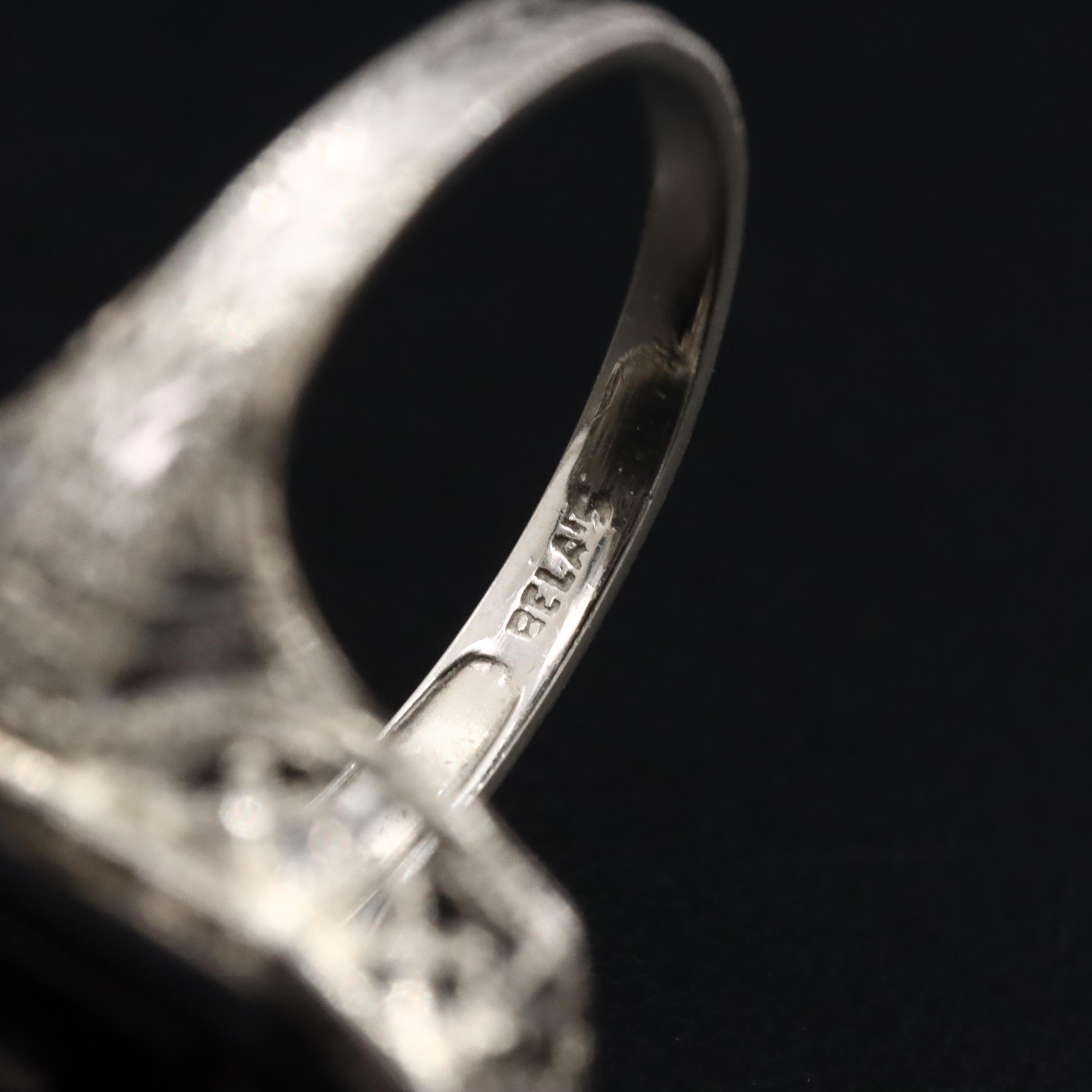 Vintage 14K Black Onyx and Diamond Ring