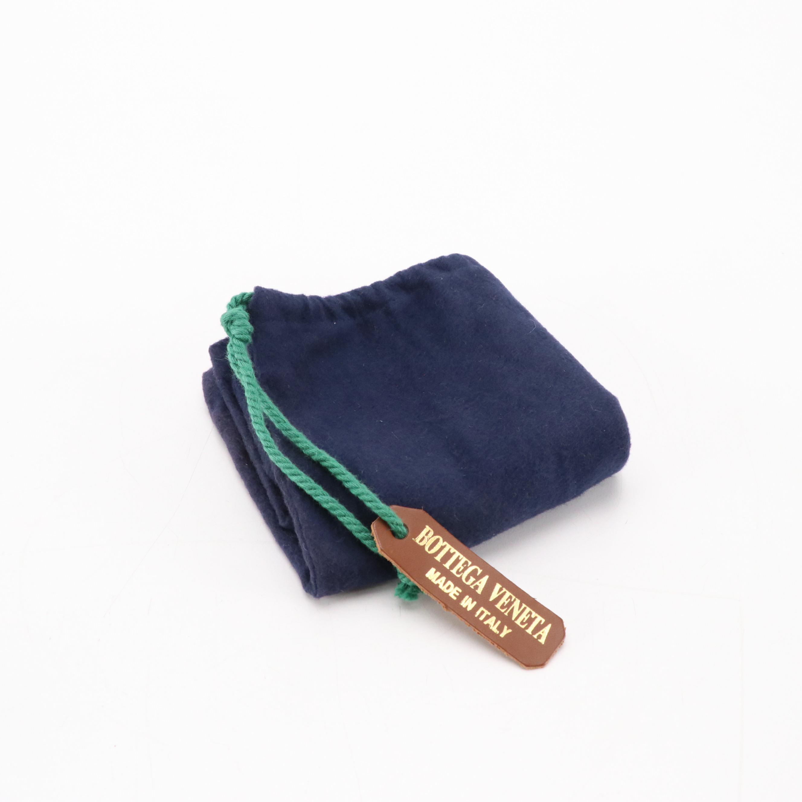 Bottega Veneta Vintage Navy Woven Suede and Silk Clutch Bag