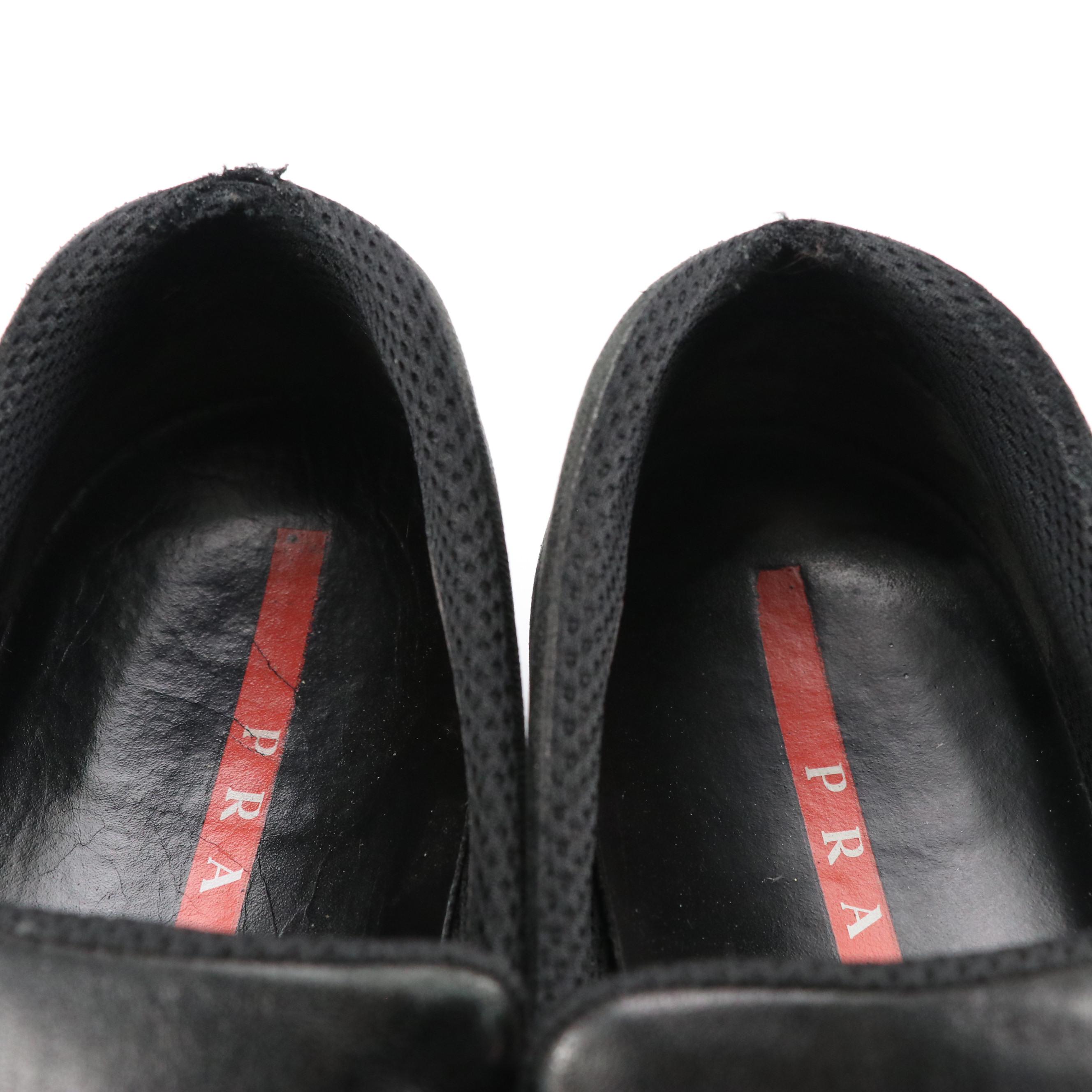 Prada Sport Calzature Donna Loafers in Black Leather with Box