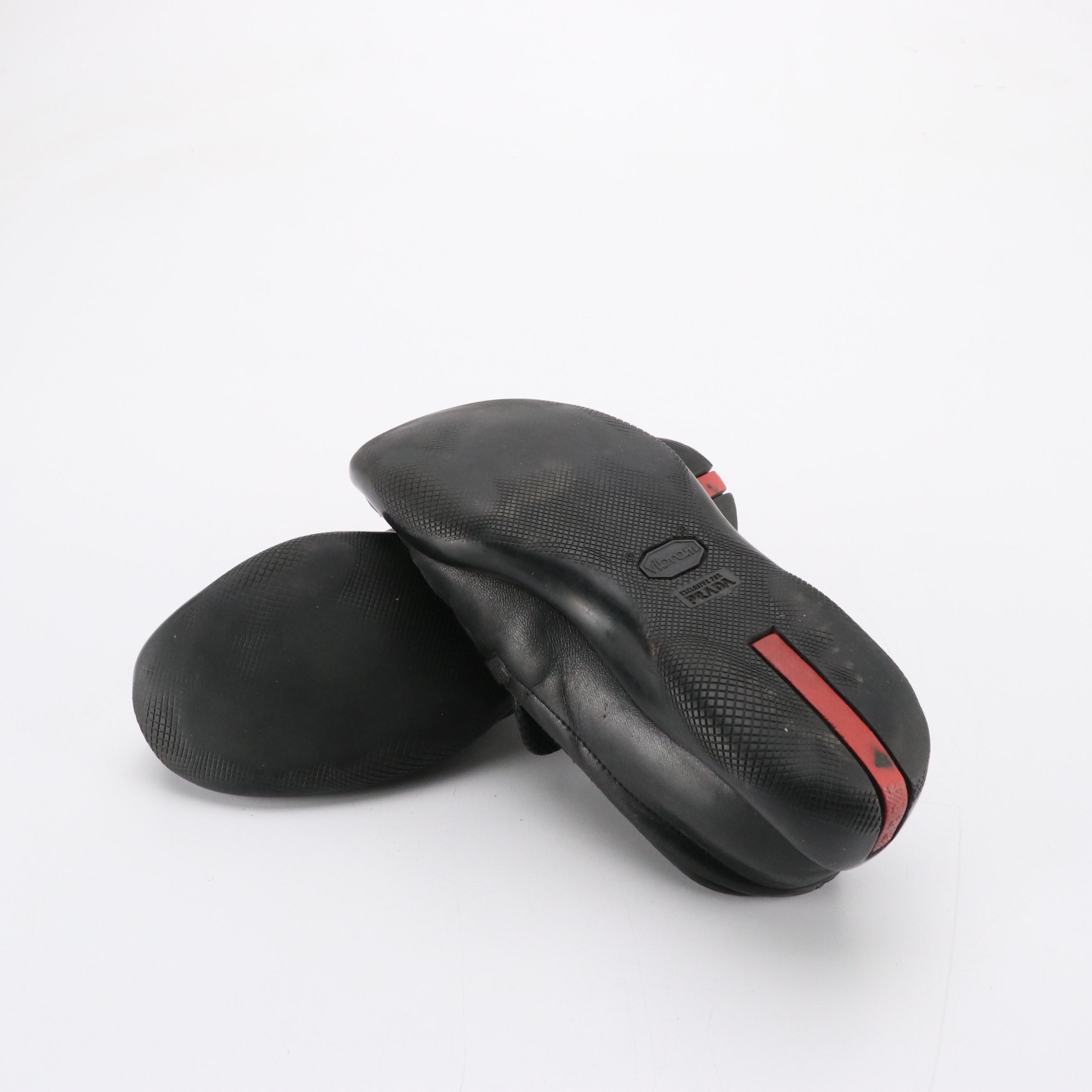 Prada Sport Calzature Donna Loafers in Black Leather with Box