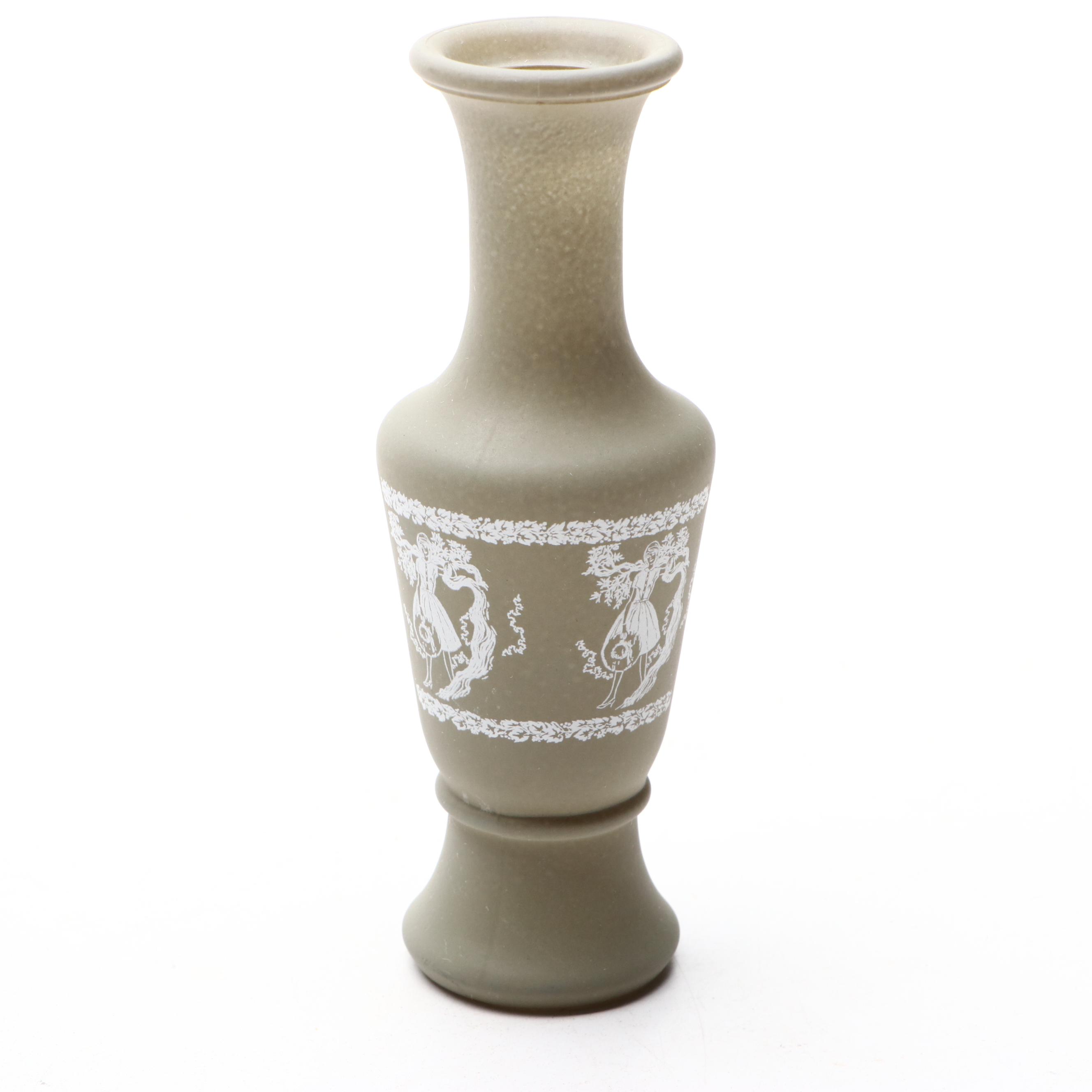 Vintage Painted Glass Vases, Mid-20th Century