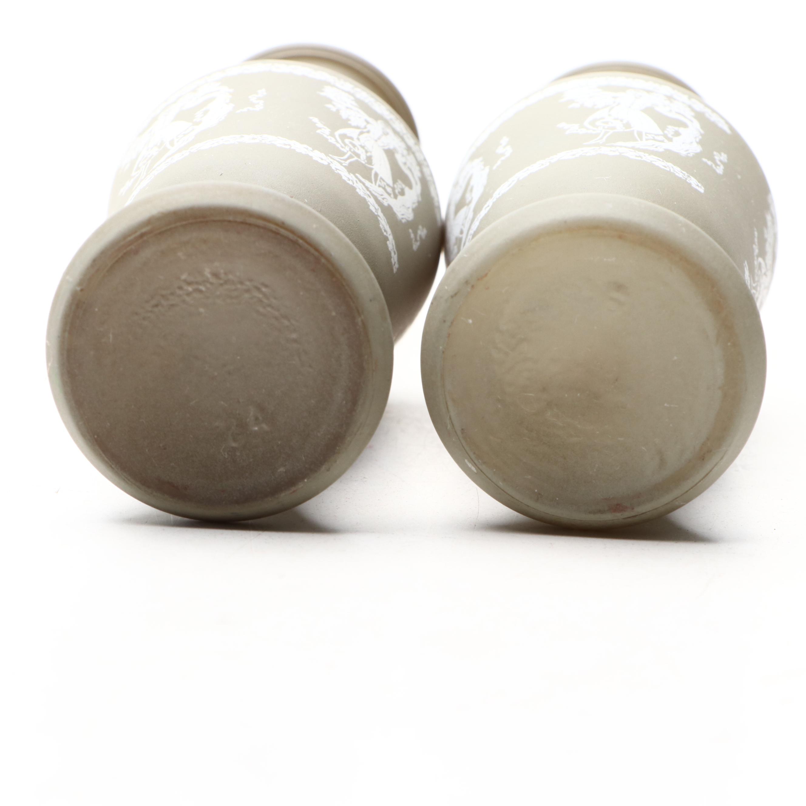 Vintage Painted Glass Vases, Mid-20th Century