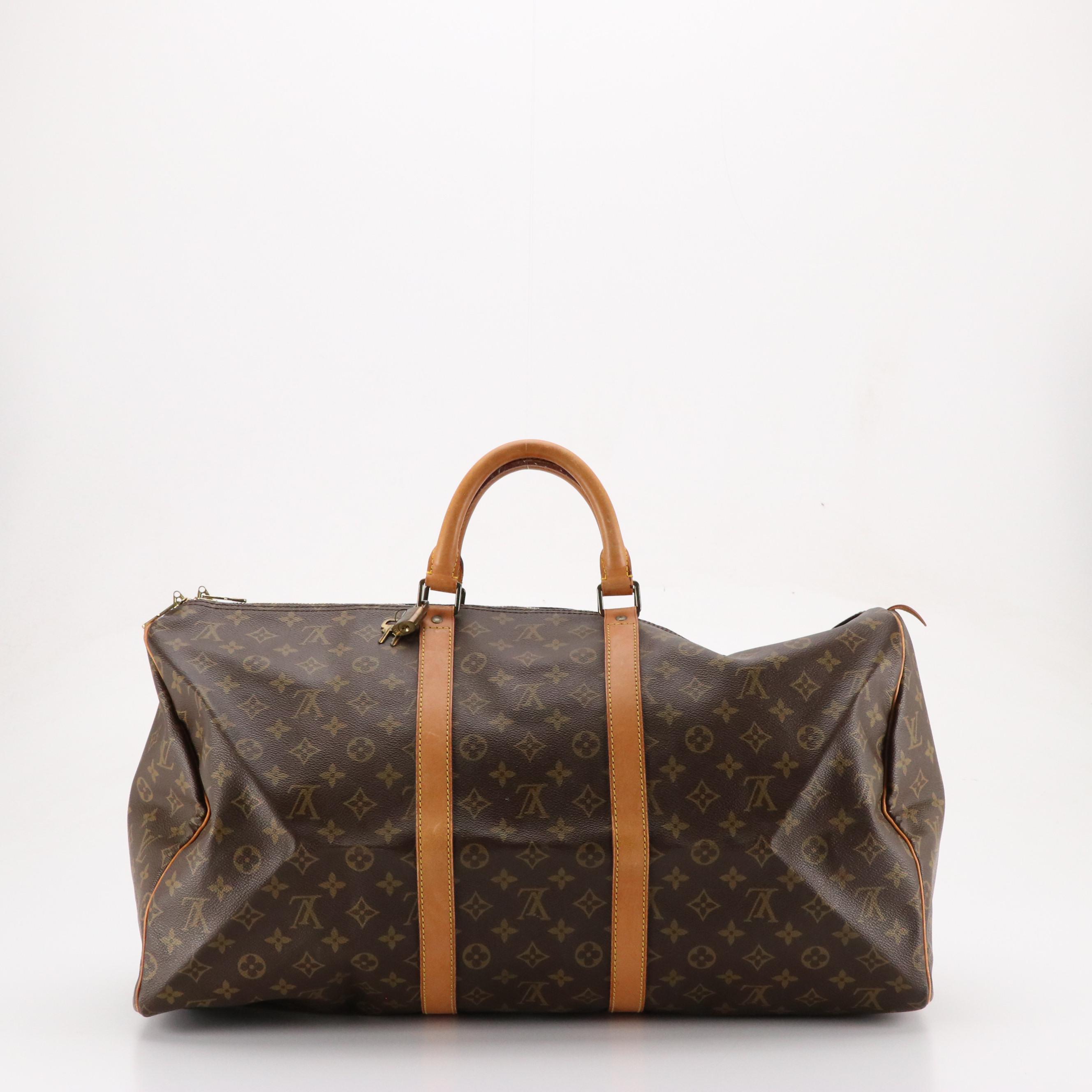 Louis Vuitton Keepall 55 Bandoulière in Monogram Canvas and Vachetta Leather