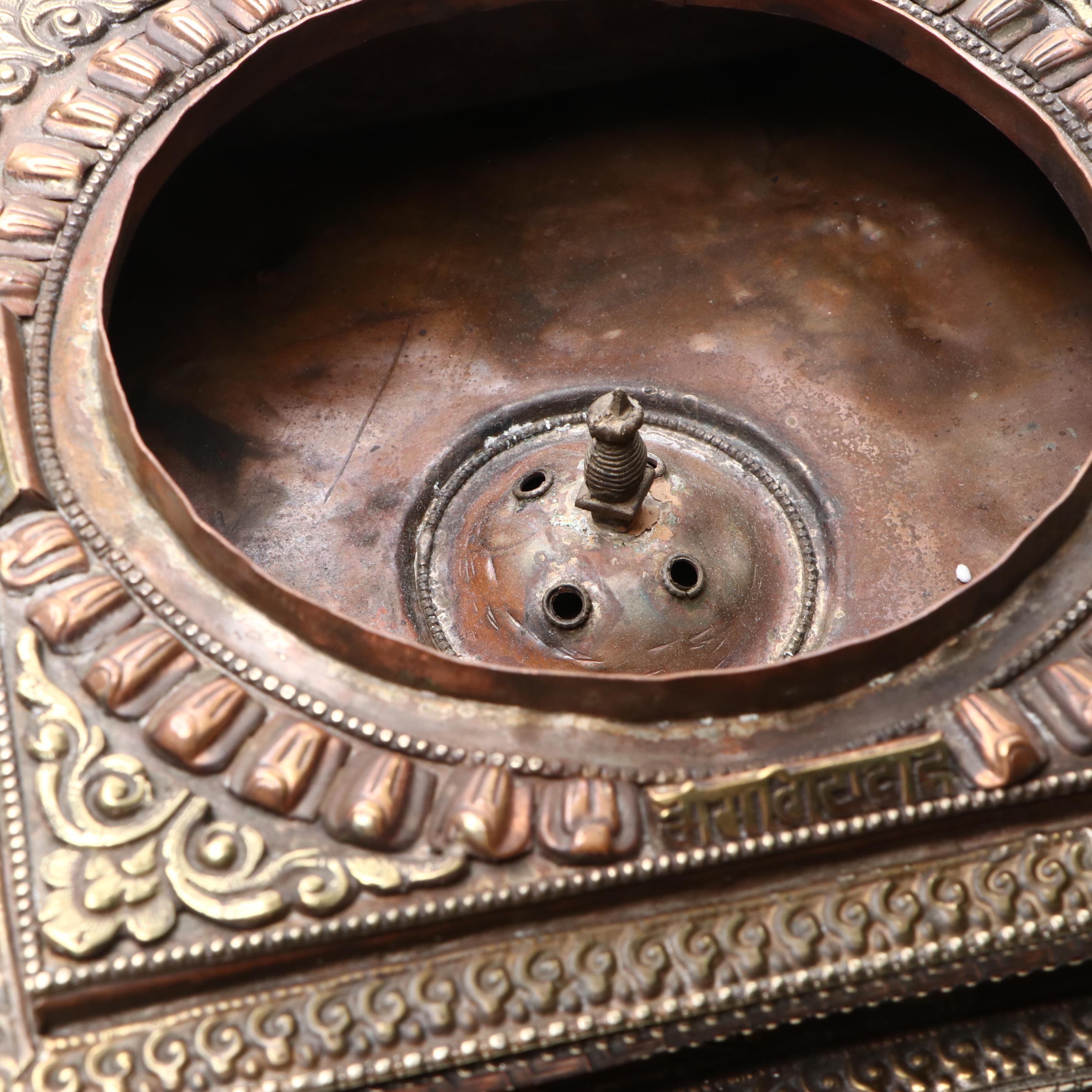 Tibetan Buddhist Prayer Wheel with Temple Stand