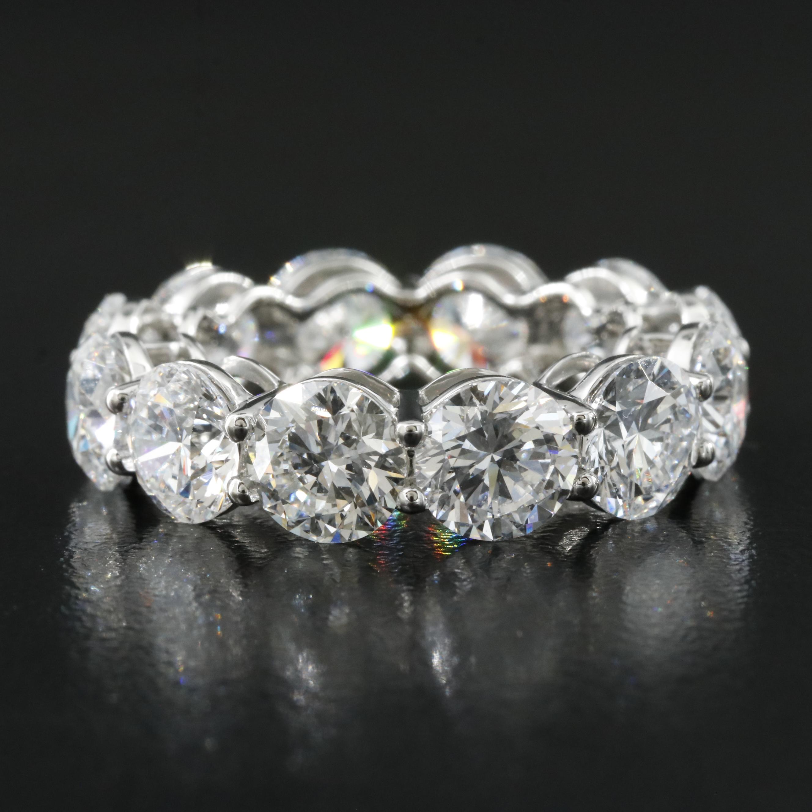 Platinum 12.90 CTW Lab Grown Diamond Eternity Band