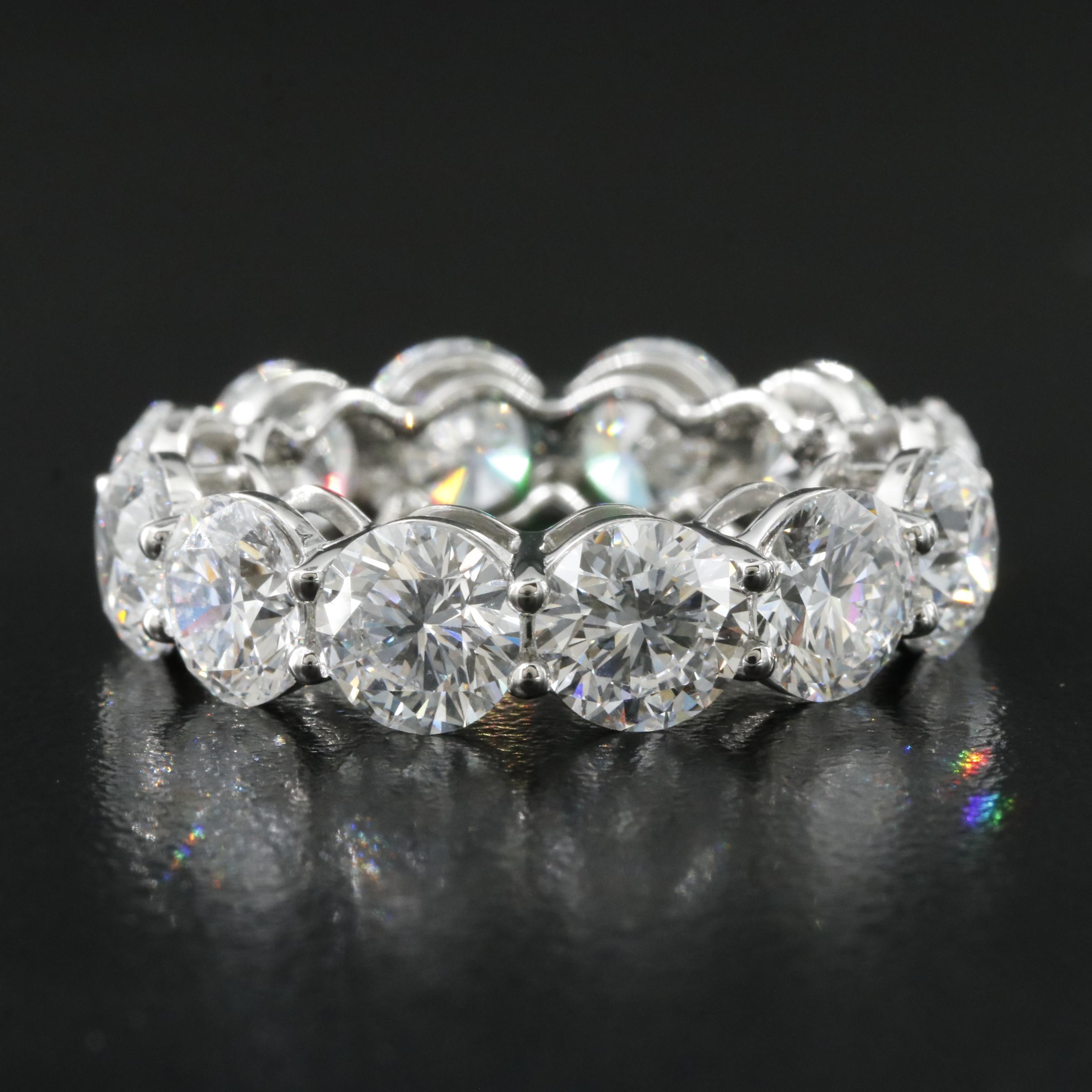 Platinum 12.90 CTW Lab Grown Diamond Eternity Band