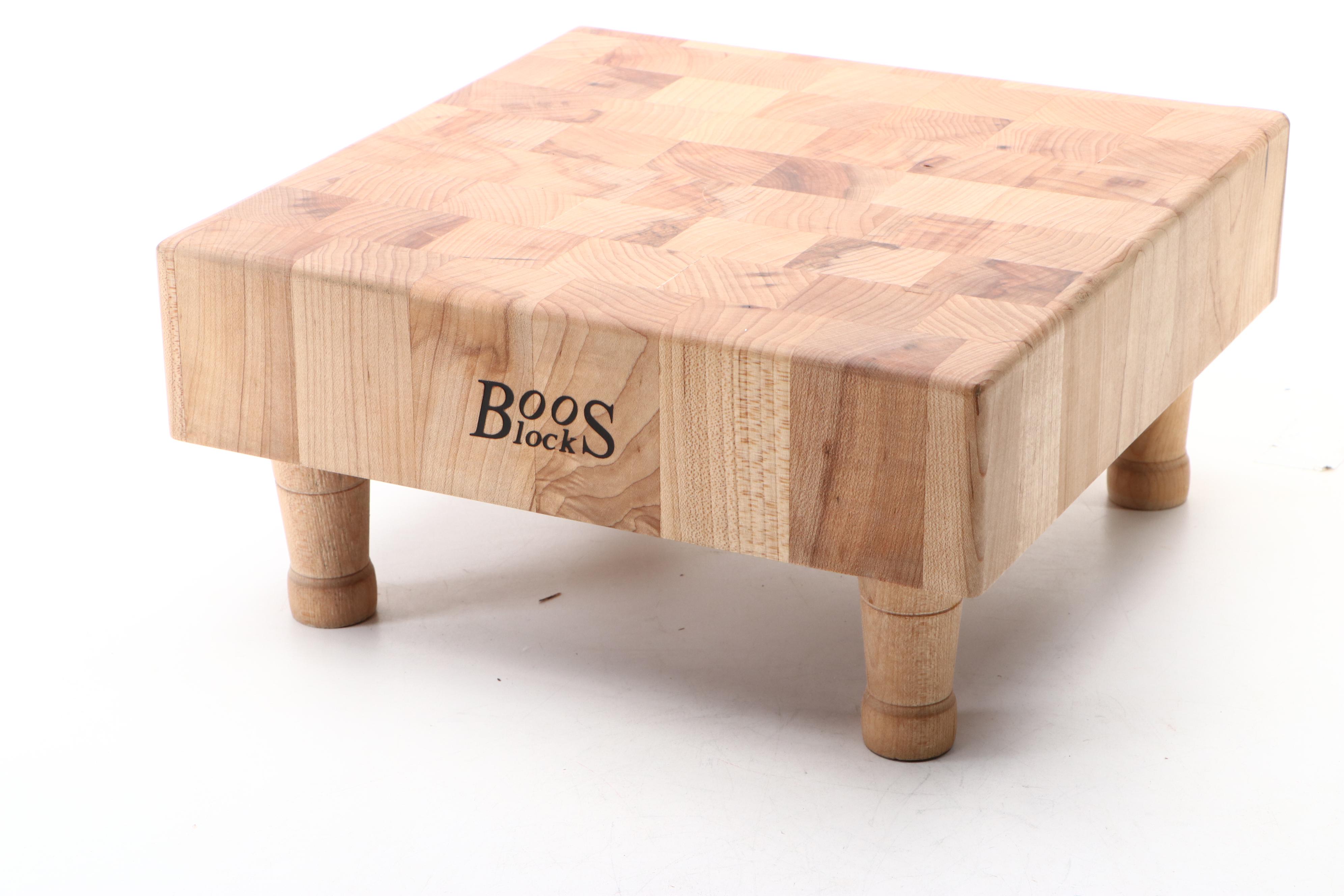 Boos Block, Siamese Teak with Other Handcrafted Wooden Serving Boards and Tray