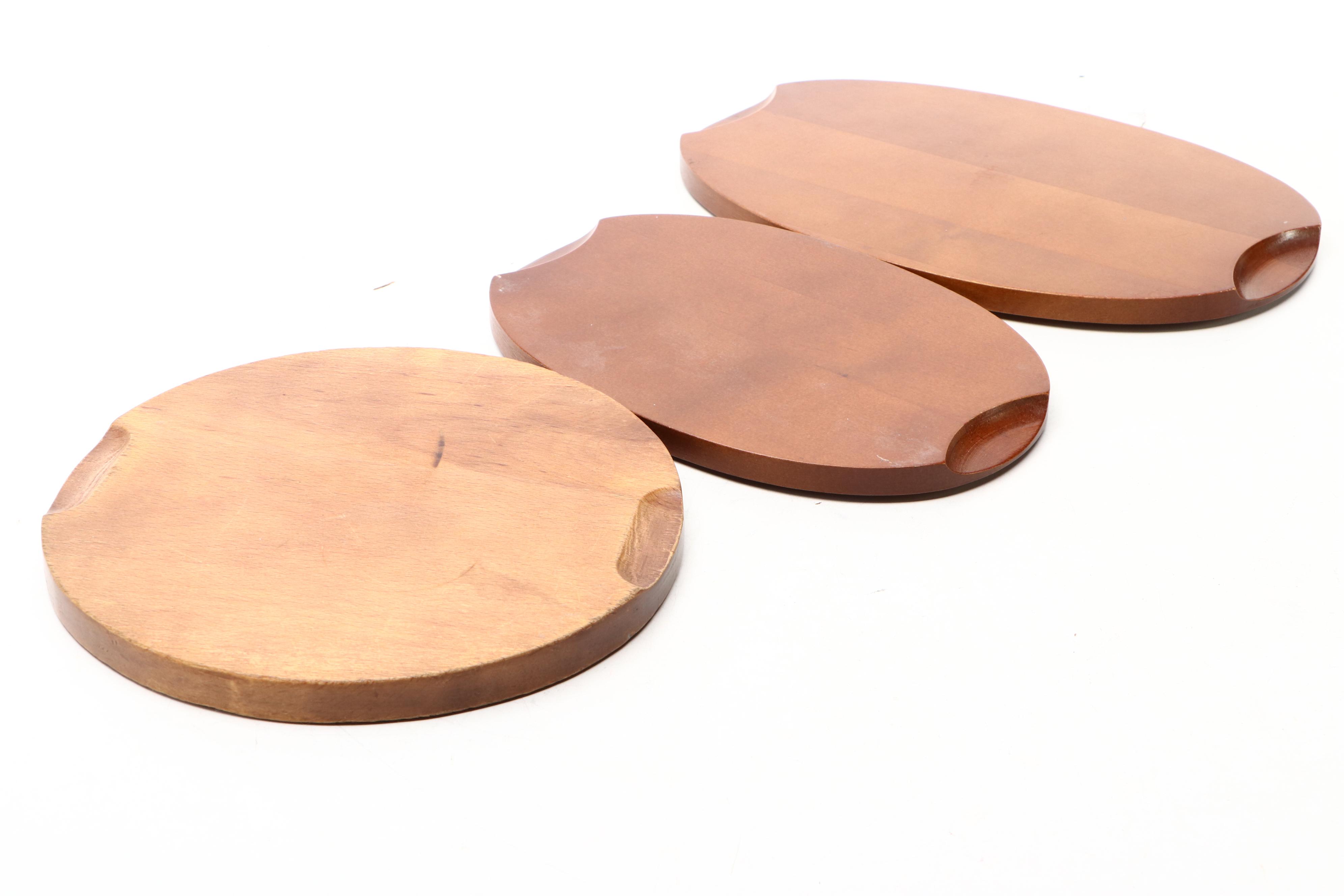 Boos Block, Siamese Teak with Other Handcrafted Wooden Serving Boards and Tray