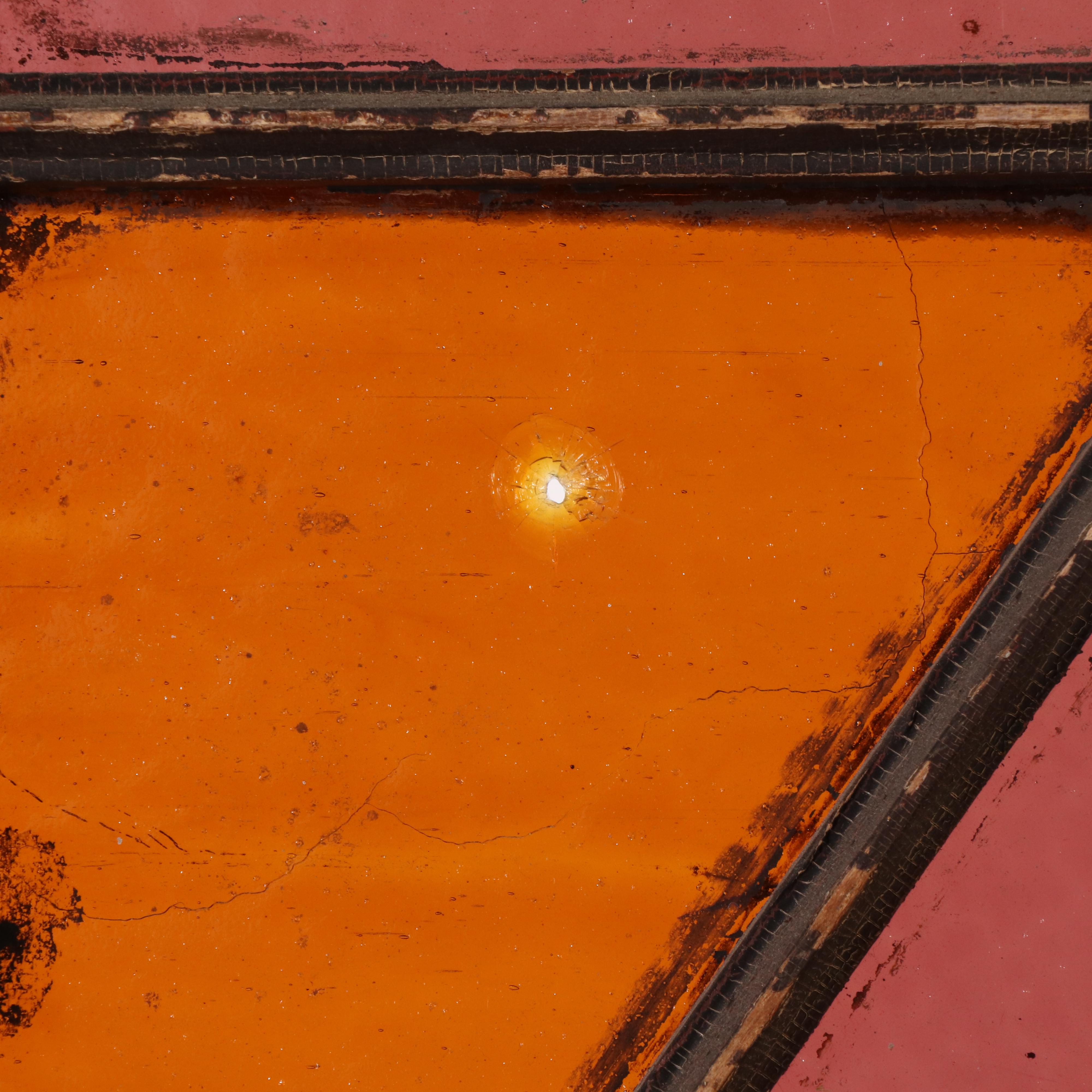 Vintage Geometric Stained Glass Window Panel