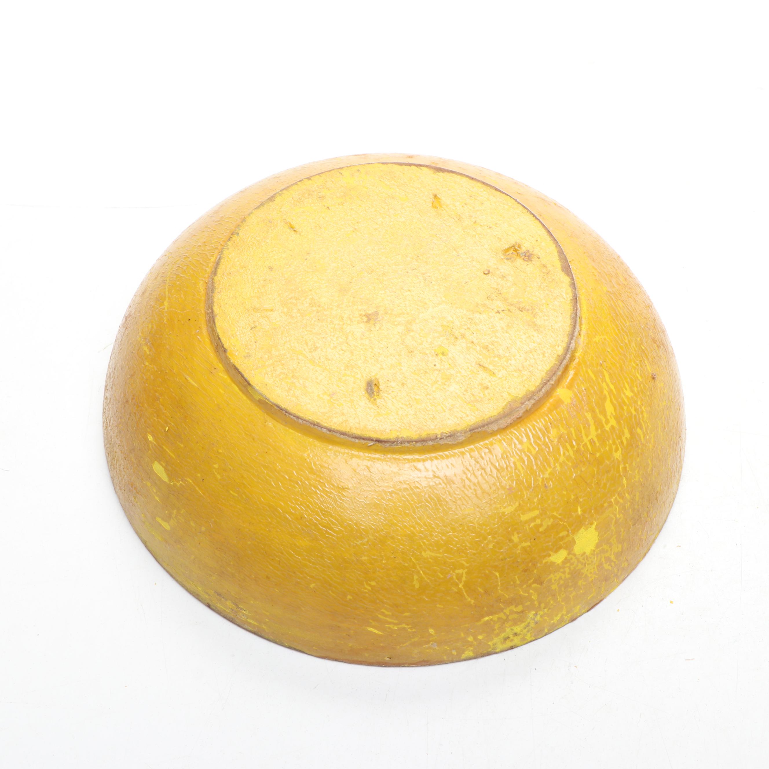 Native American Coil Woven Tray and Arrowheads with Hopi Style Wooden Bowl