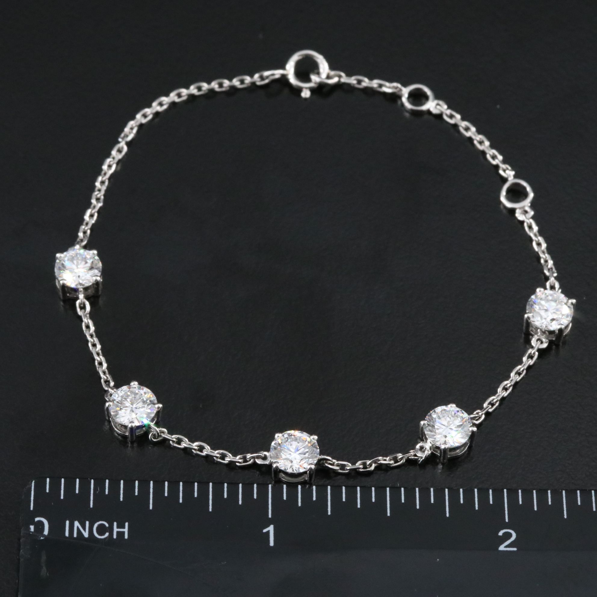 Platinum 2.89 CTW Lab Grown Diamond Station Bracelet