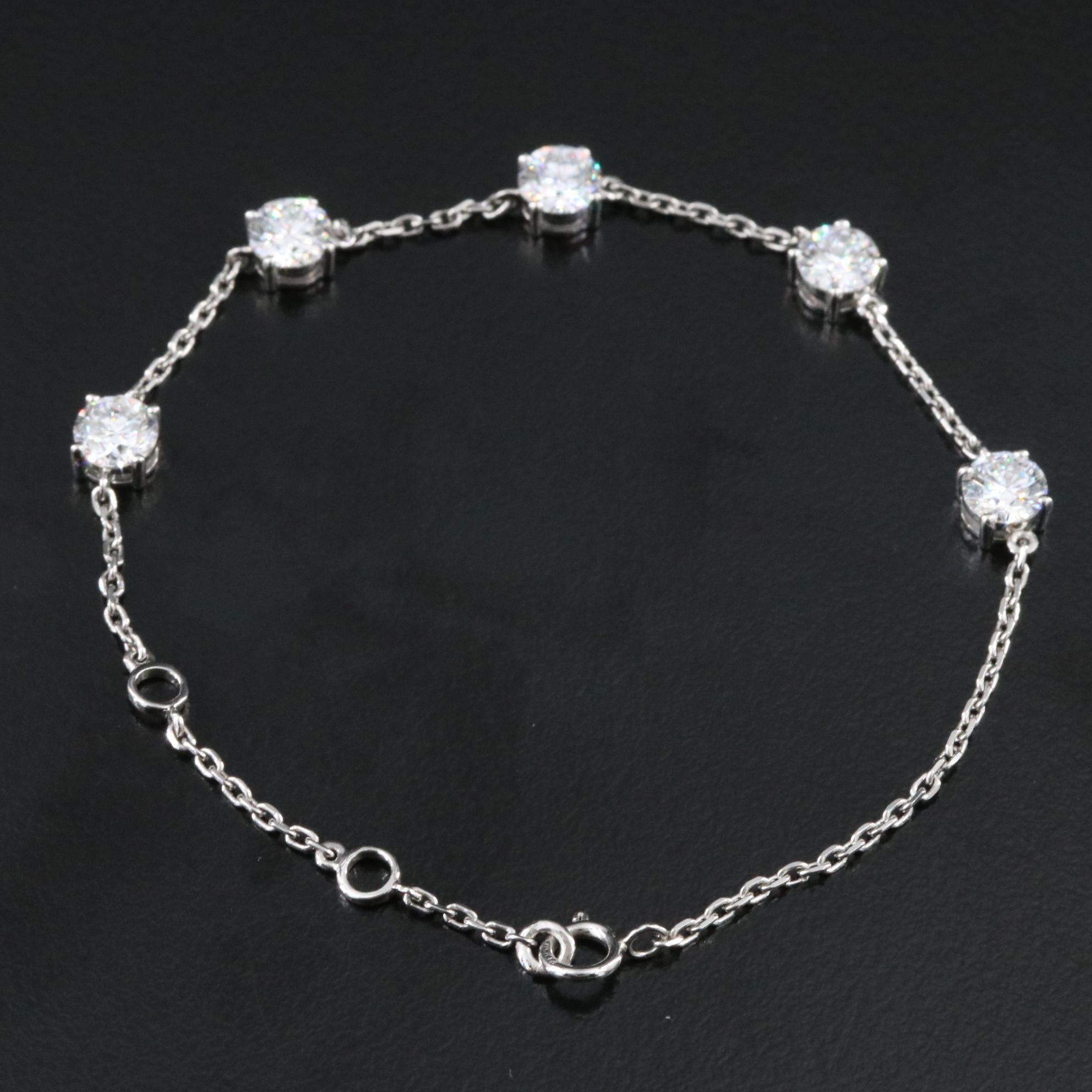 Platinum 2.89 CTW Lab Grown Diamond Station Bracelet