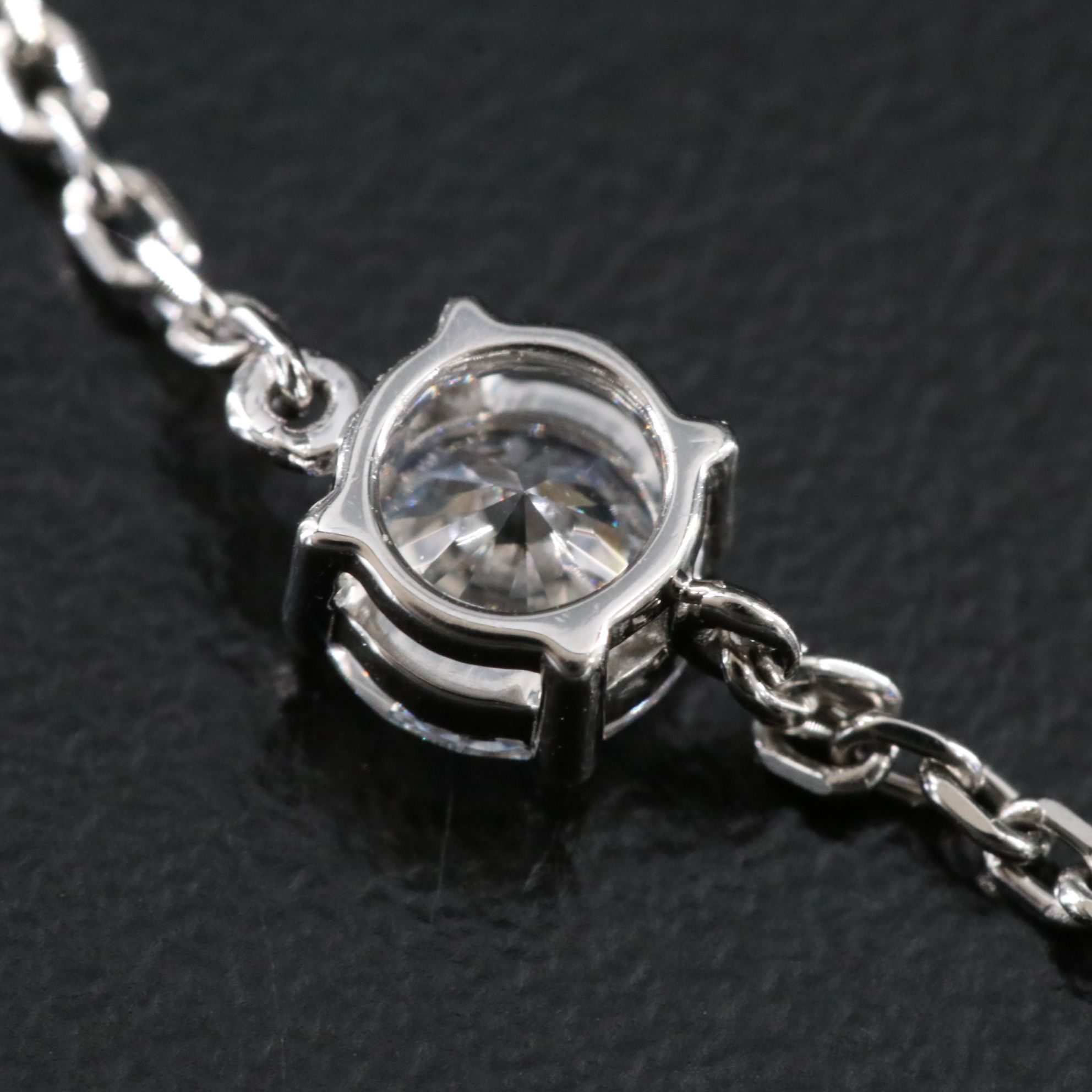 Platinum 2.89 CTW Lab Grown Diamond Station Bracelet