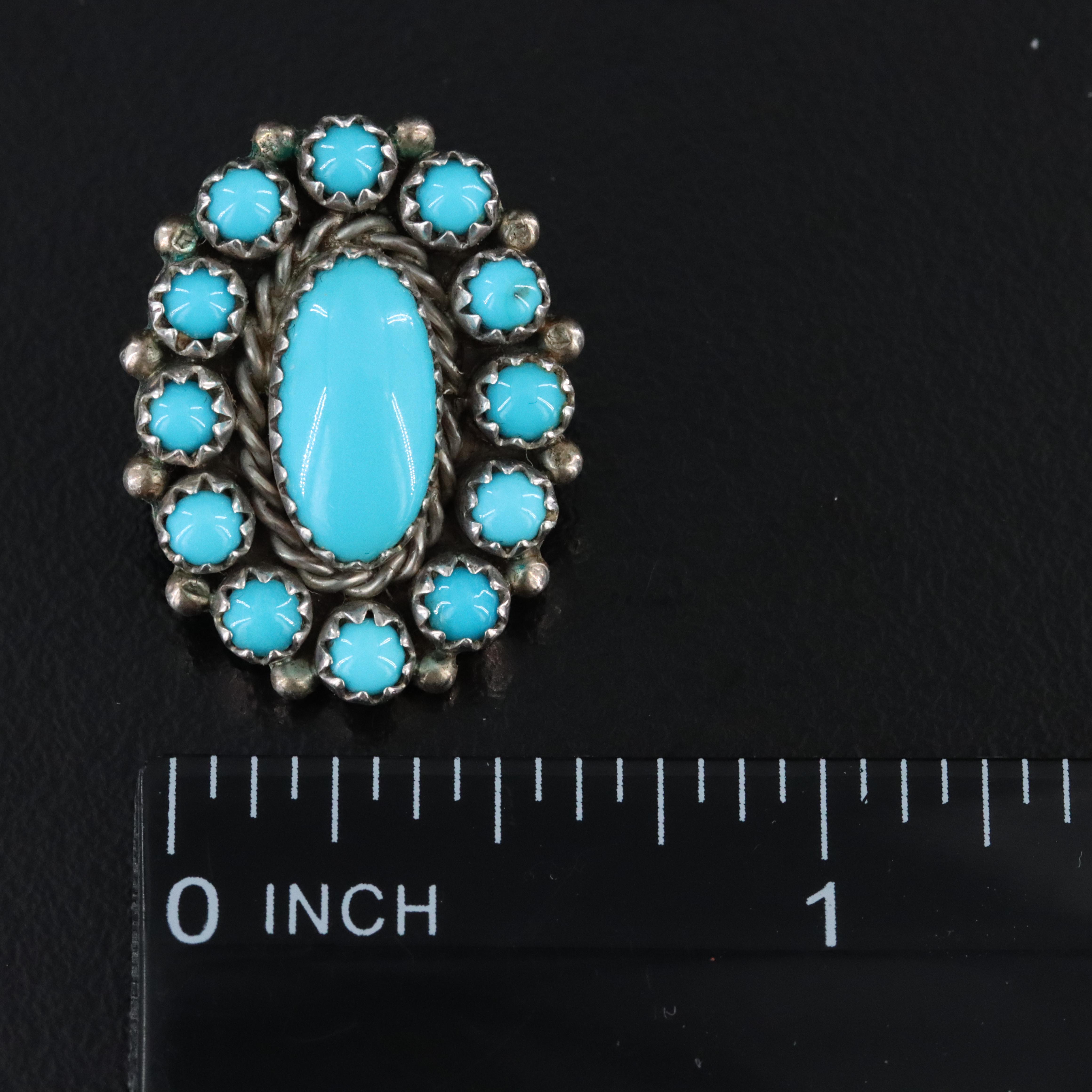 Shona Yazzie Navajo Diné Sterling Turquoise Earrings and Pendant Necklace