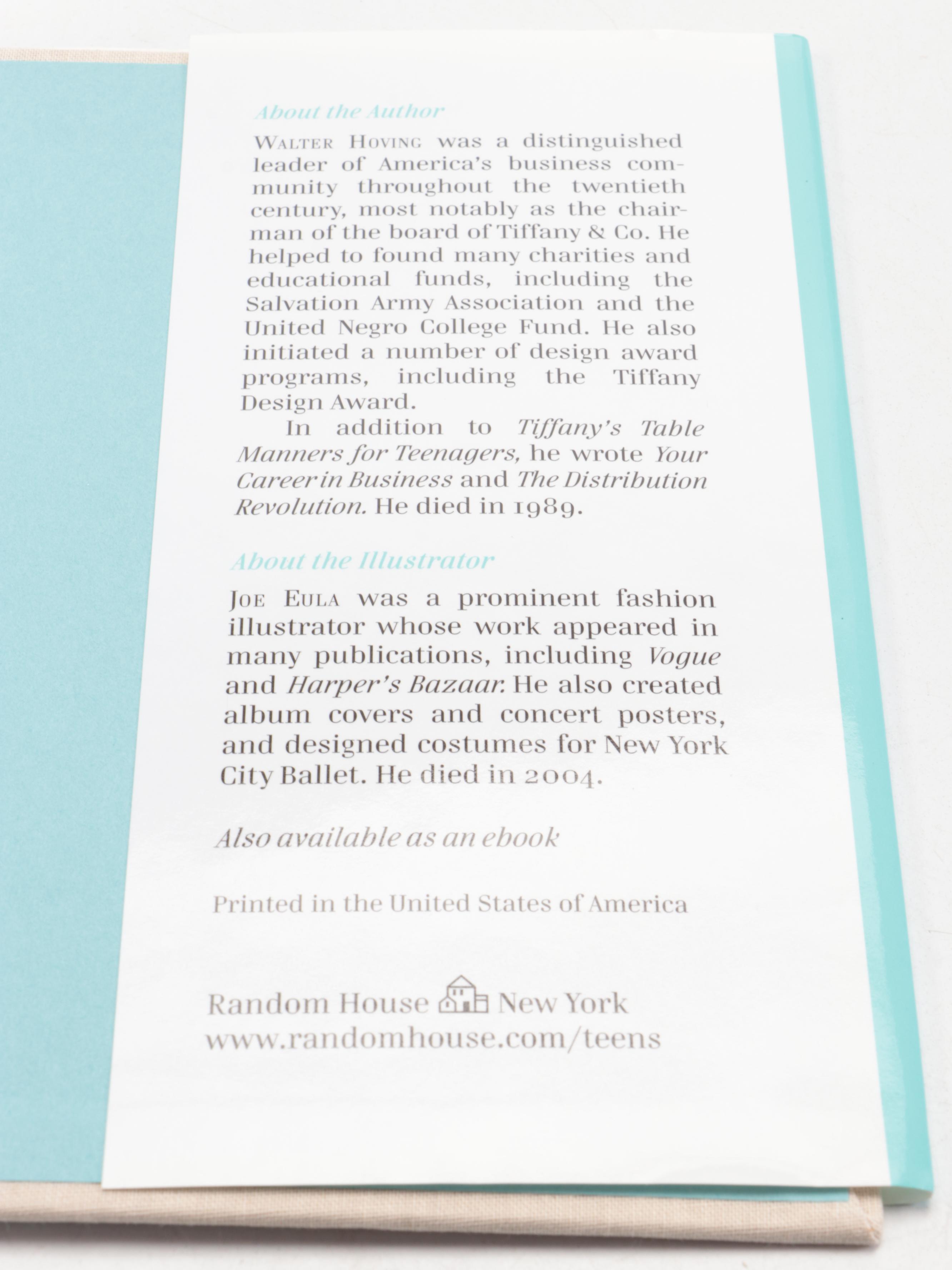 50th Anniversary Edition "Tiffany's Table Manners for Teenagers" by W. Hoving