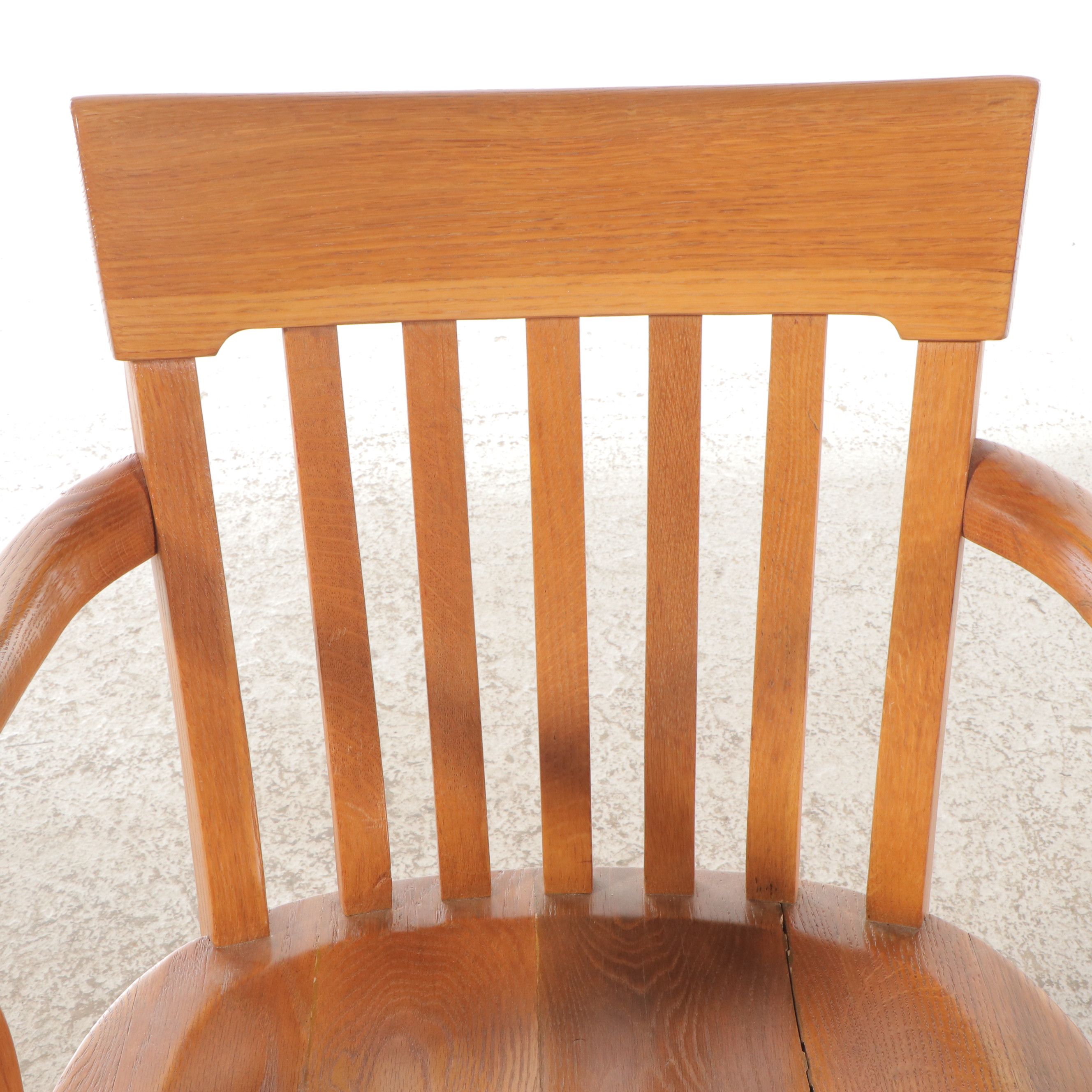Oak Office Chair, Mid-20th Century