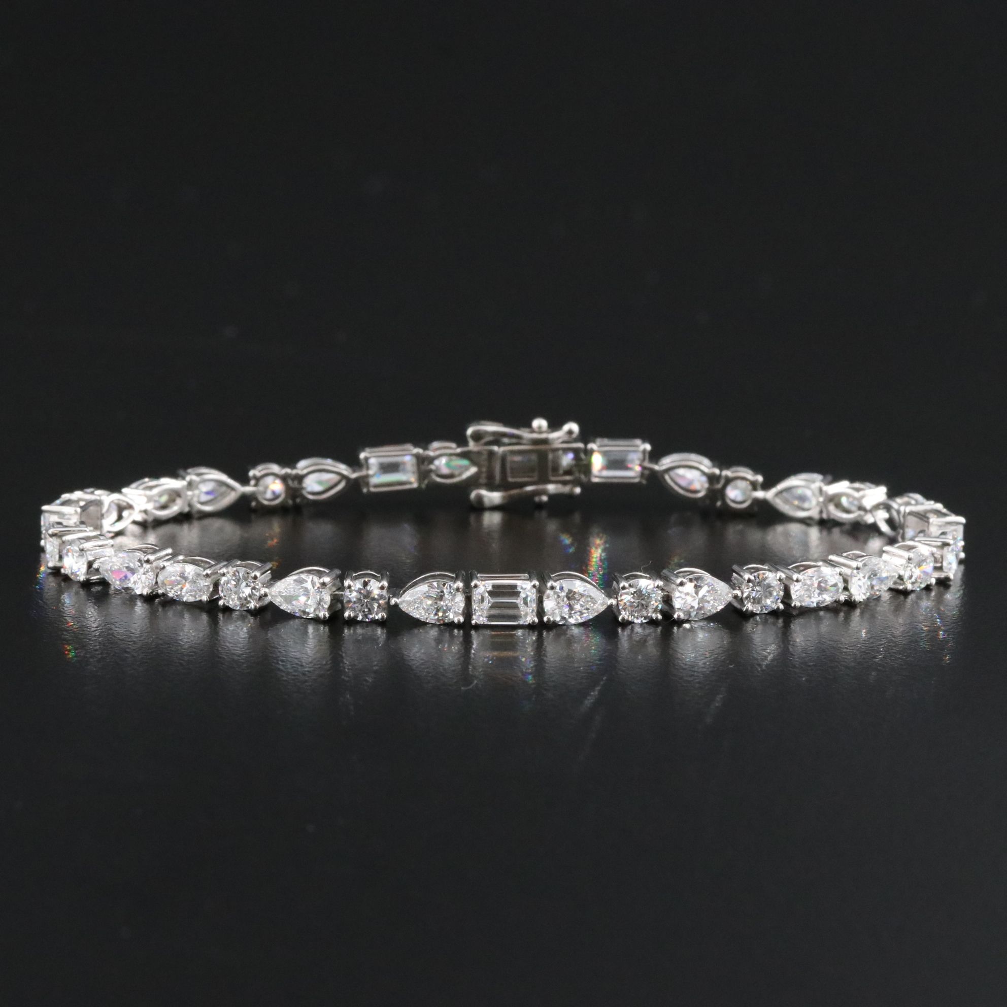 Platinum 8.18 CTW Lab Grown Diamond Line Bracelet
