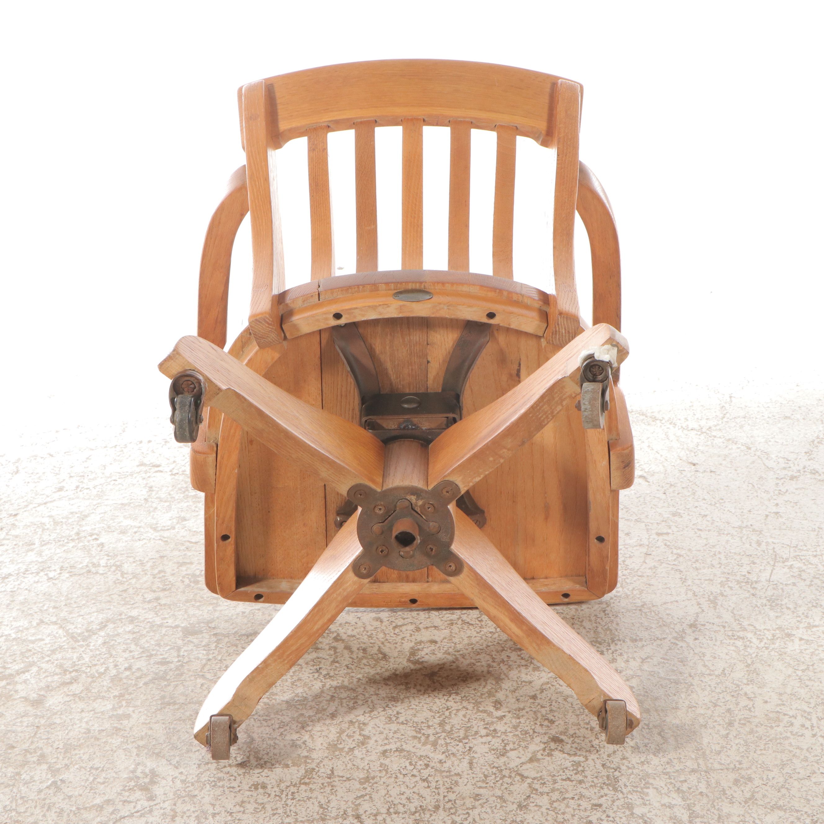 Oak Office Chair, Mid-20th Century