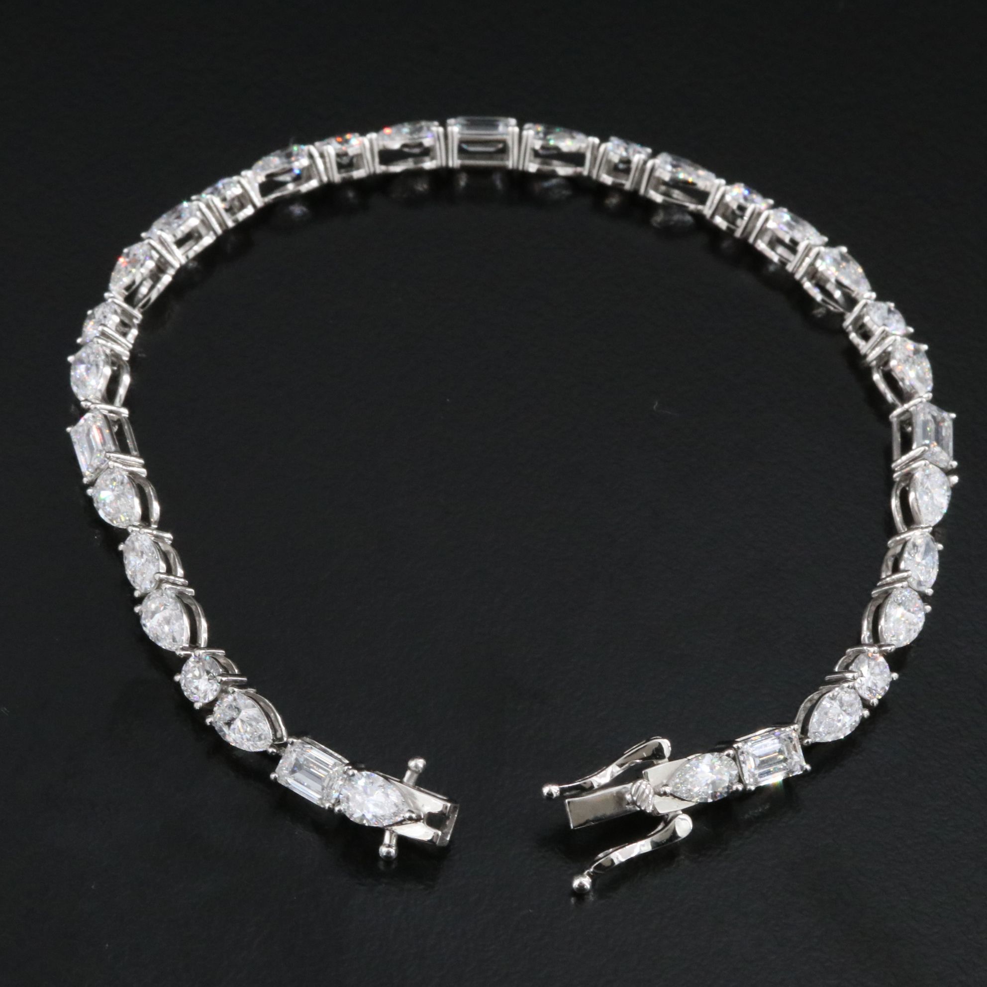 Platinum 8.18 CTW Lab Grown Diamond Line Bracelet