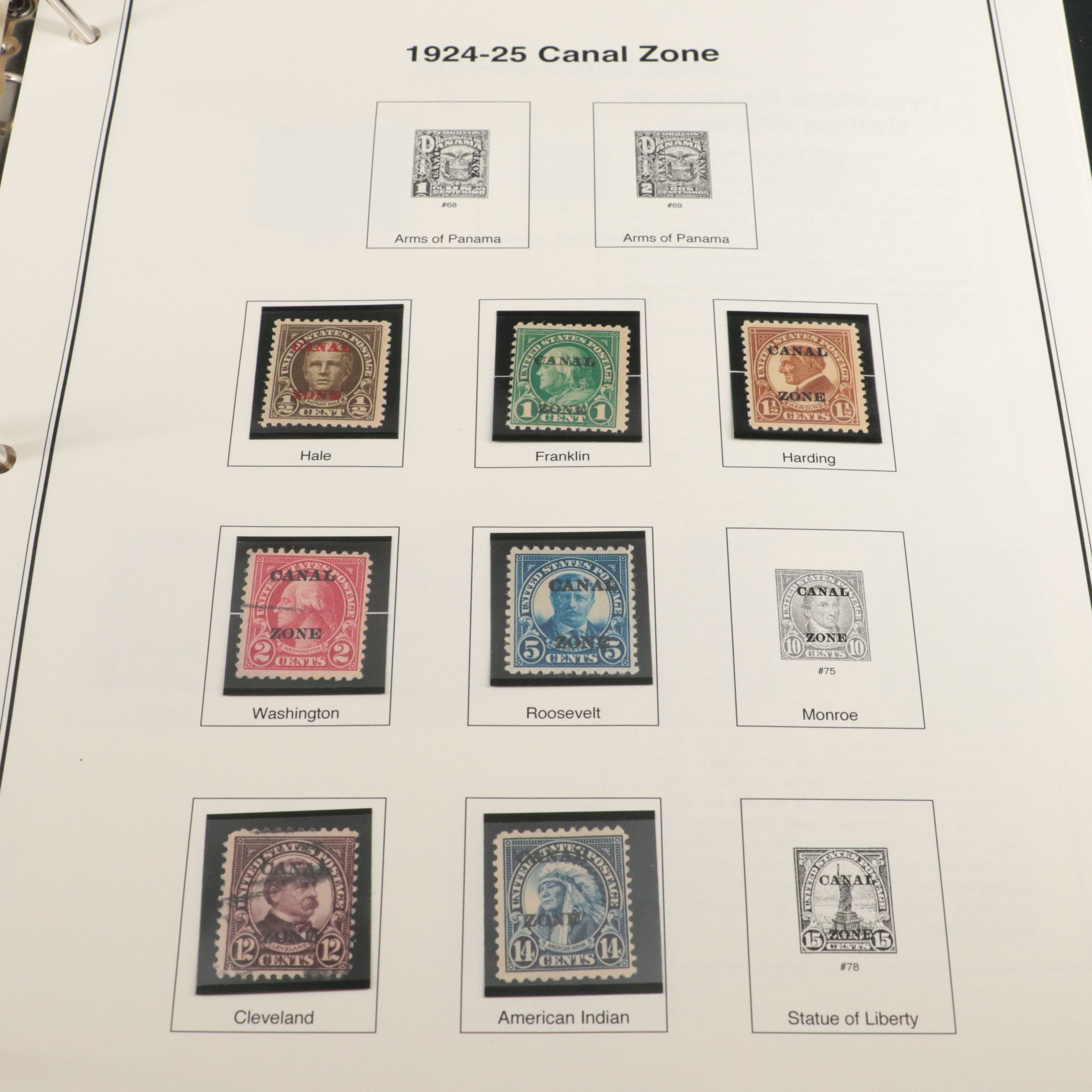 Canal Zone Postage Stamp Collection and U.S. Plate Block Collection