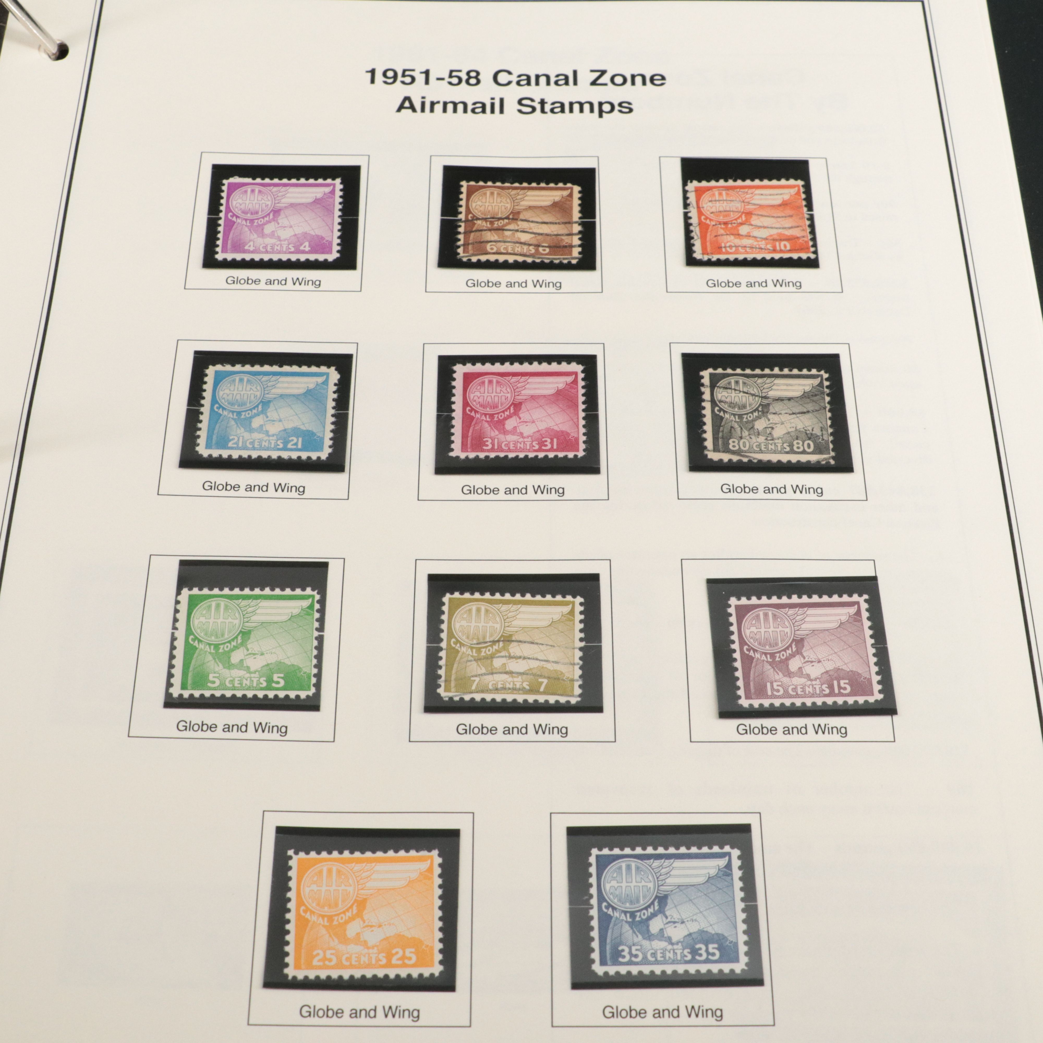 Canal Zone Postage Stamp Collection and U.S. Plate Block Collection