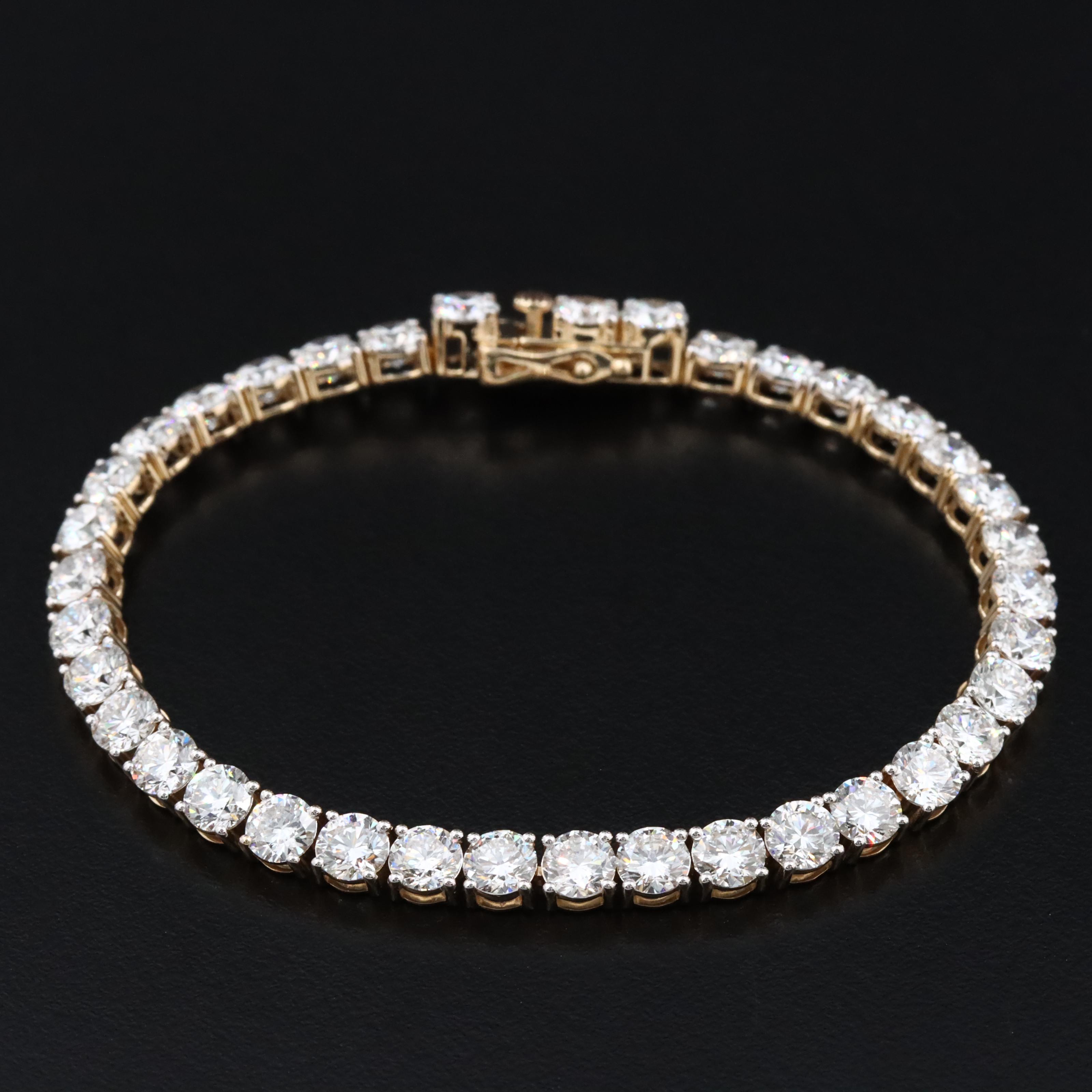 14K 12.54 CTW Lab Grown Diamond Line Bracelet