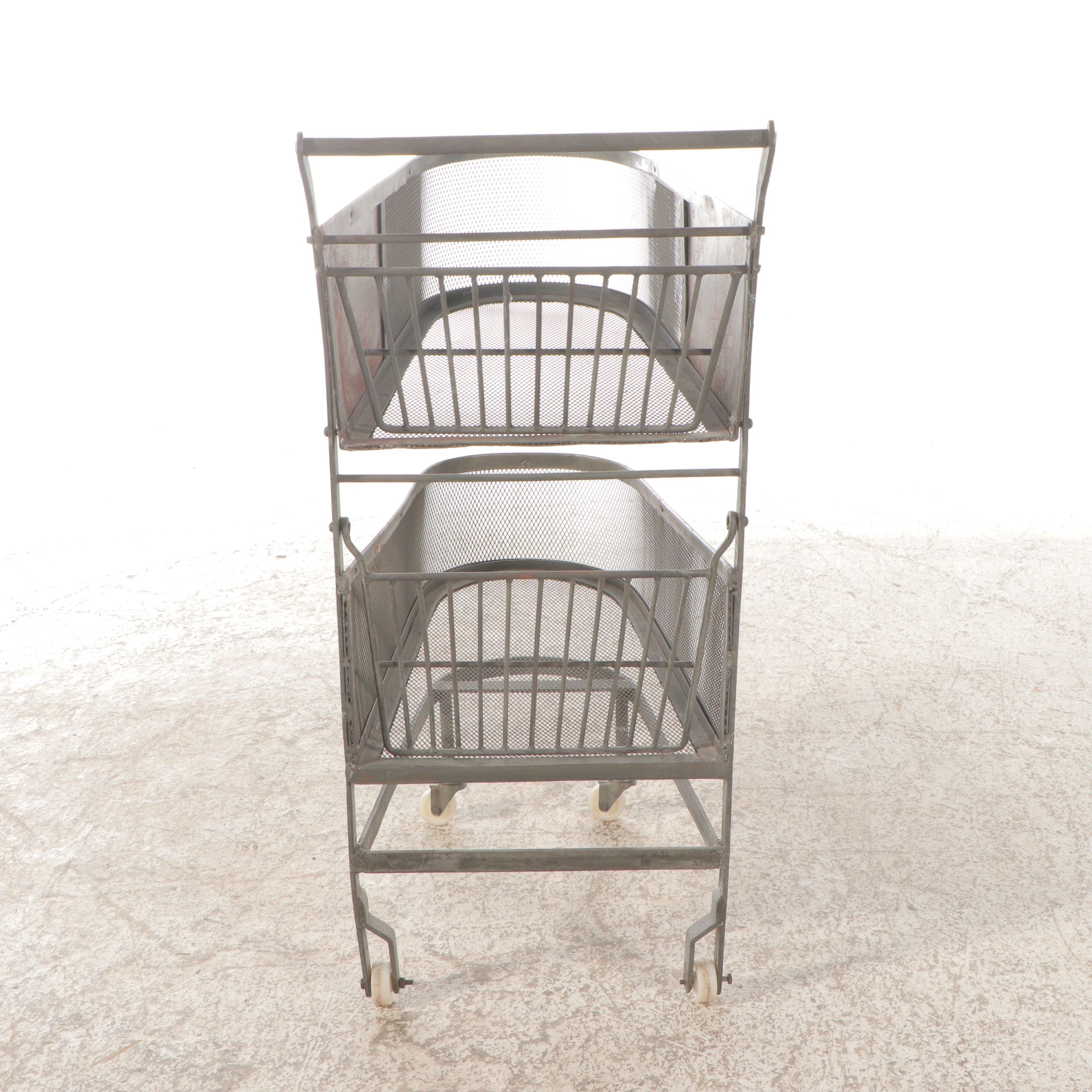 Vintage Metal Mesh Utility Cart