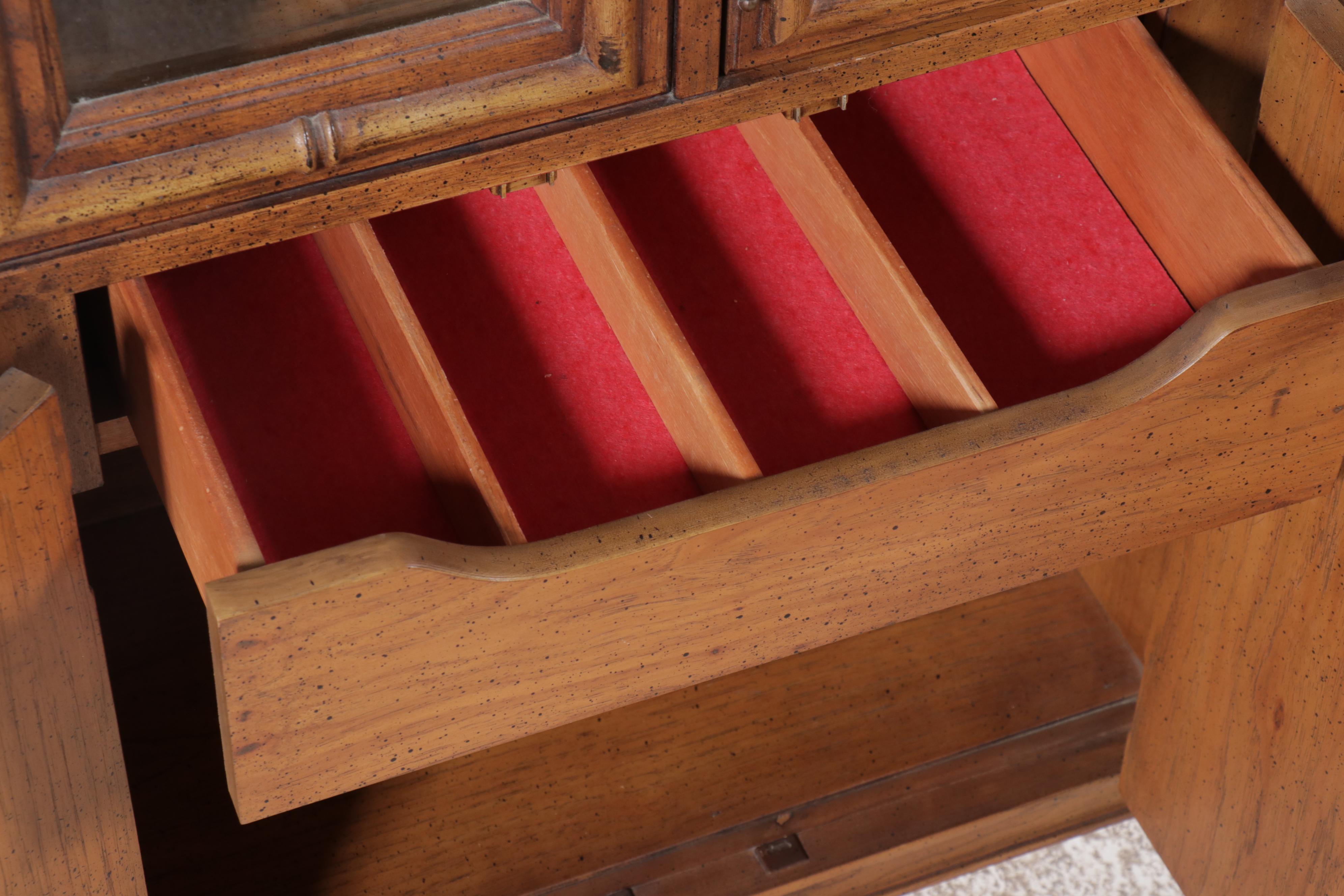 Stanley Furniture Faux Bamboo and Cane China Cabinet, Late 20th Century