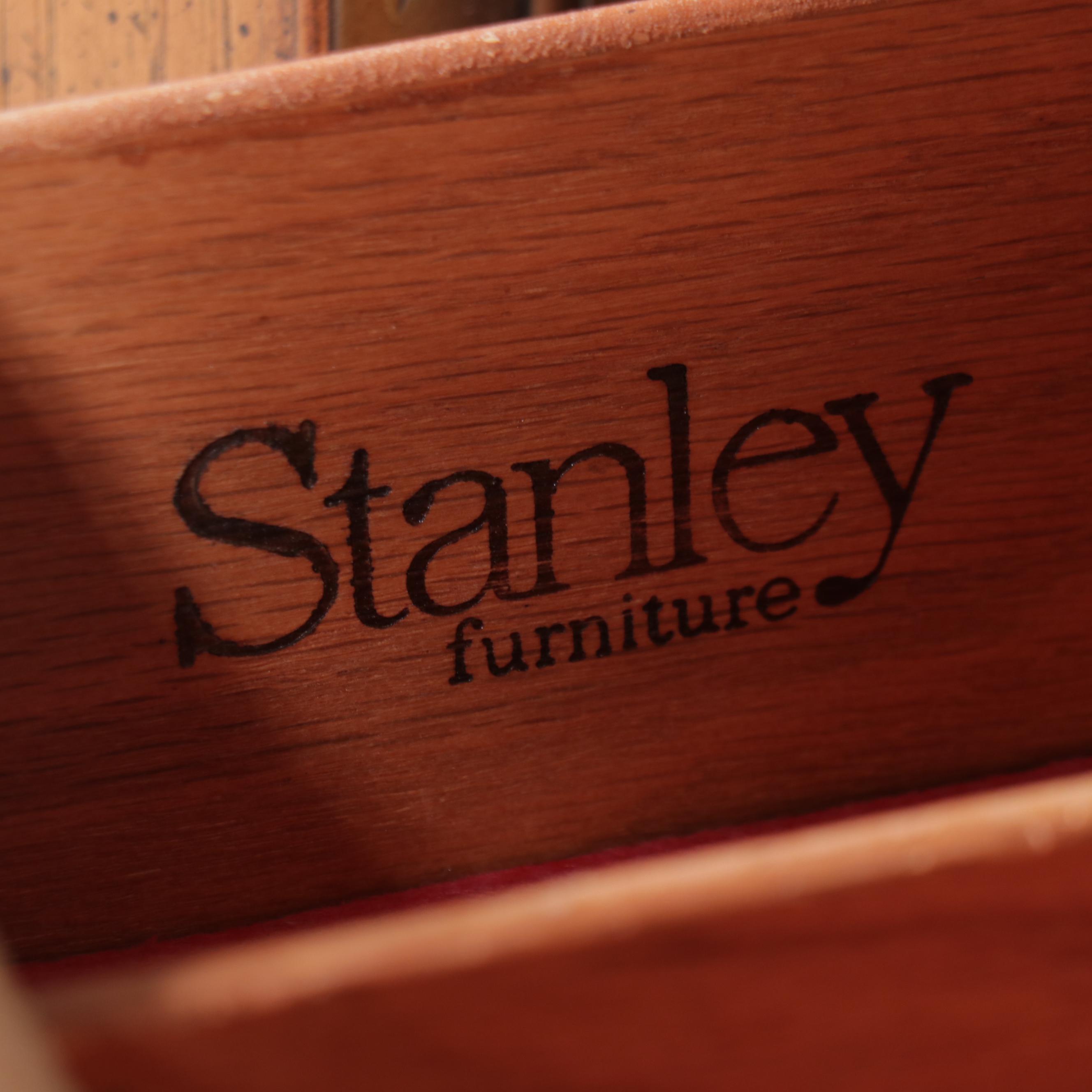 Stanley Furniture Faux Bamboo and Cane China Cabinet, Late 20th Century