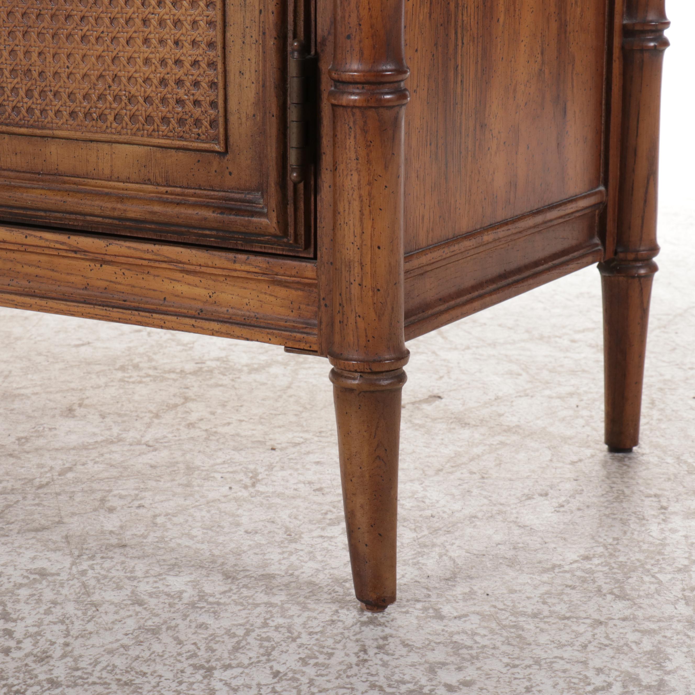 Stanley Furniture Faux Bamboo and Cane China Cabinet, Late 20th Century