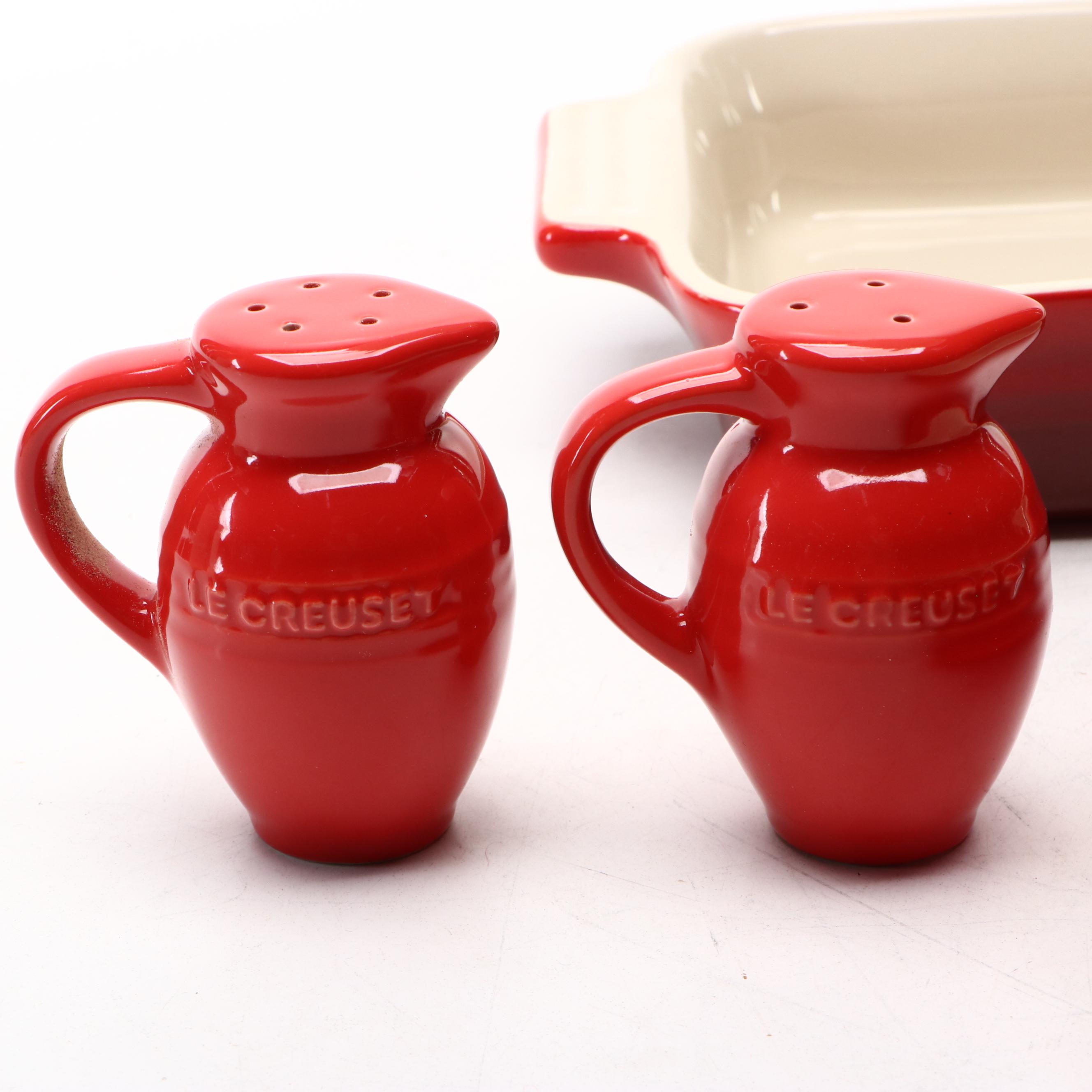 Le Creuset Cerise Stoneware Baking Dishes and Shakers