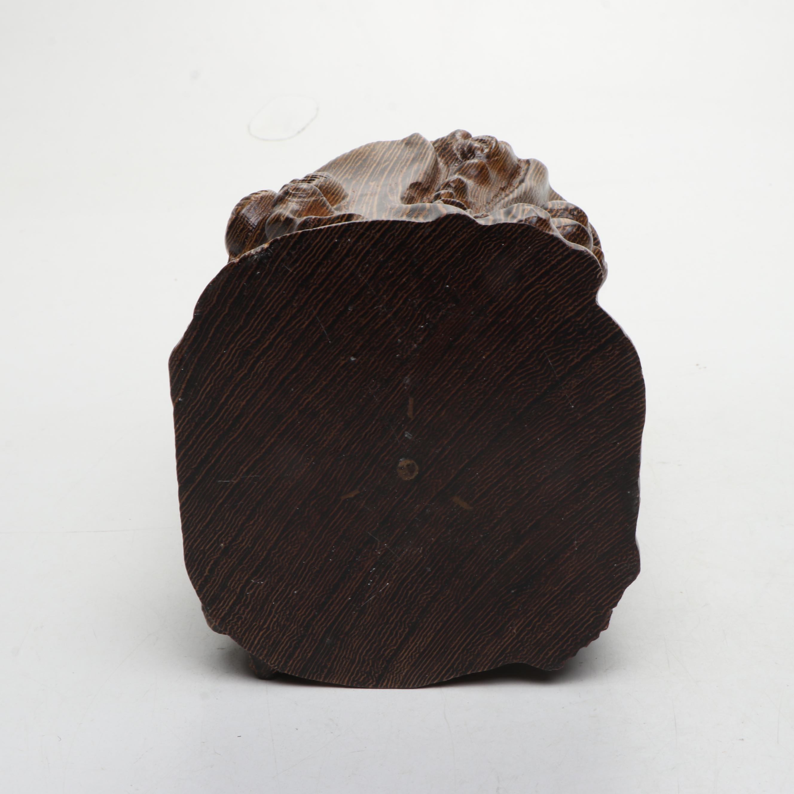 Chinese Carved Exotic Hardwood Brush Pot