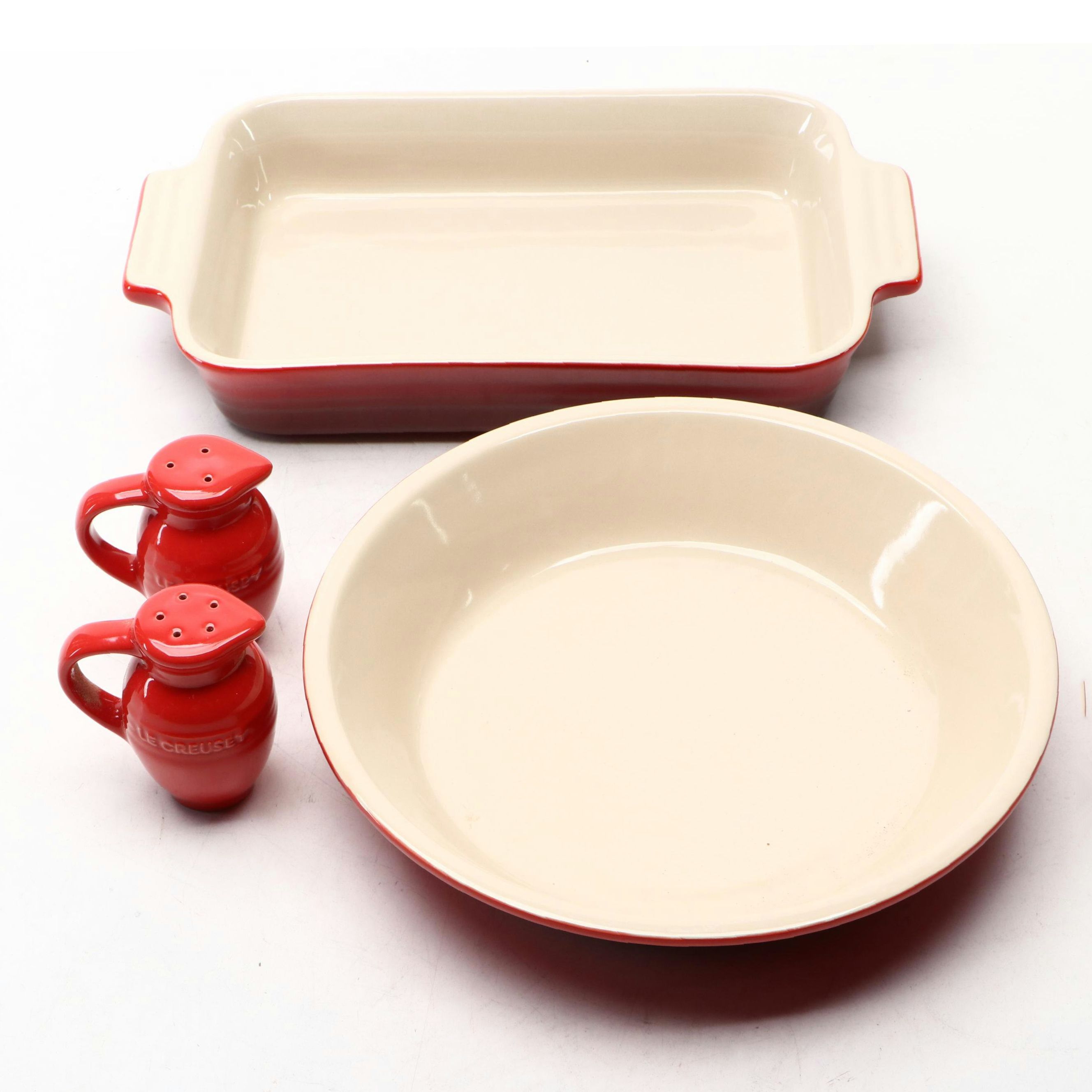 Le Creuset Cerise Stoneware Baking Dishes and Shakers