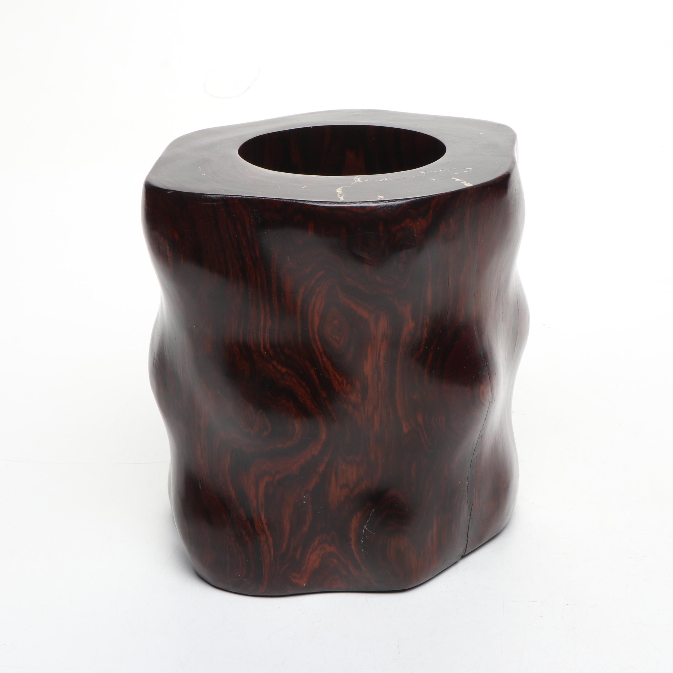 Chinese Carved Rosewood Brush Pot