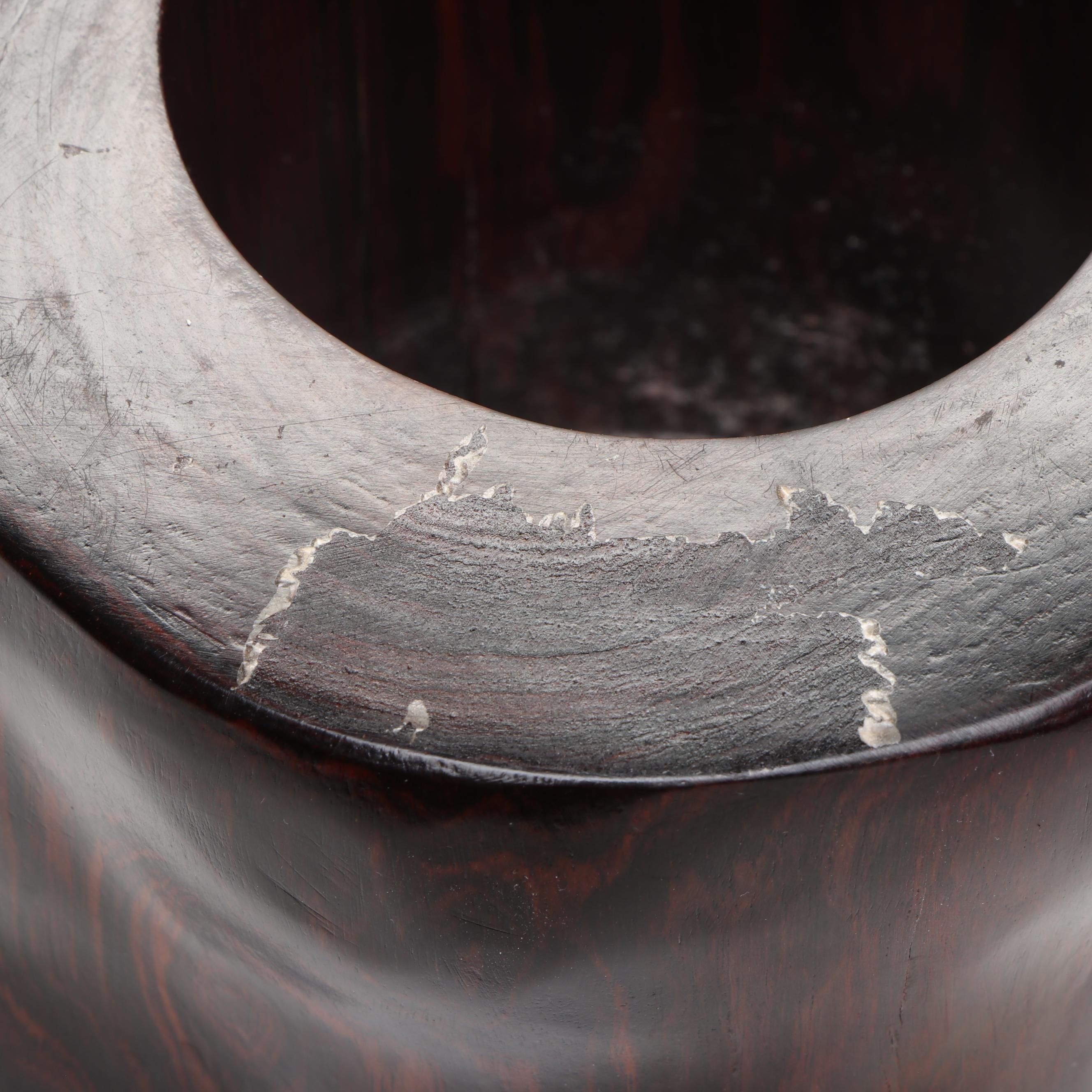 Chinese Carved Rosewood Brush Pot