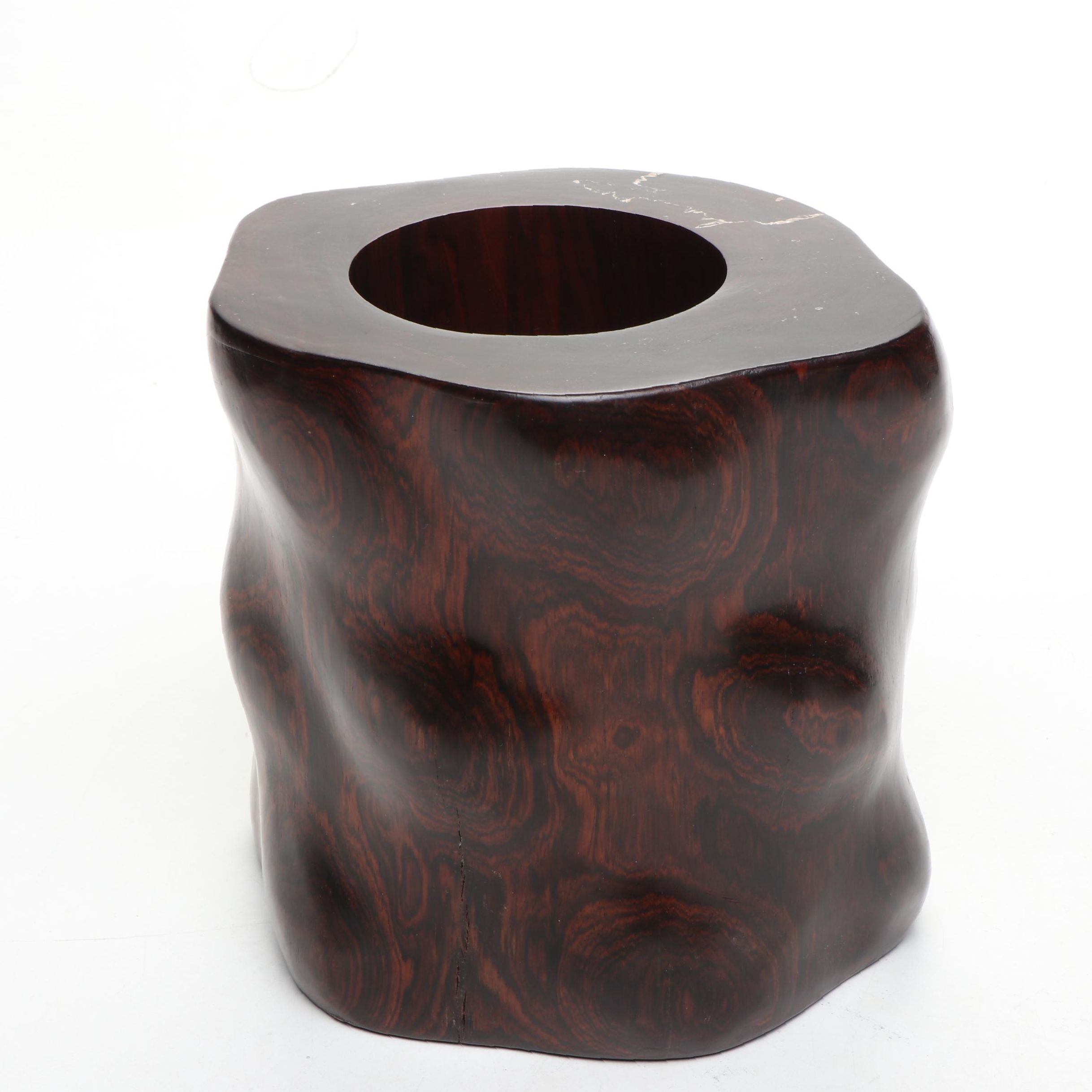 Chinese Carved Rosewood Brush Pot