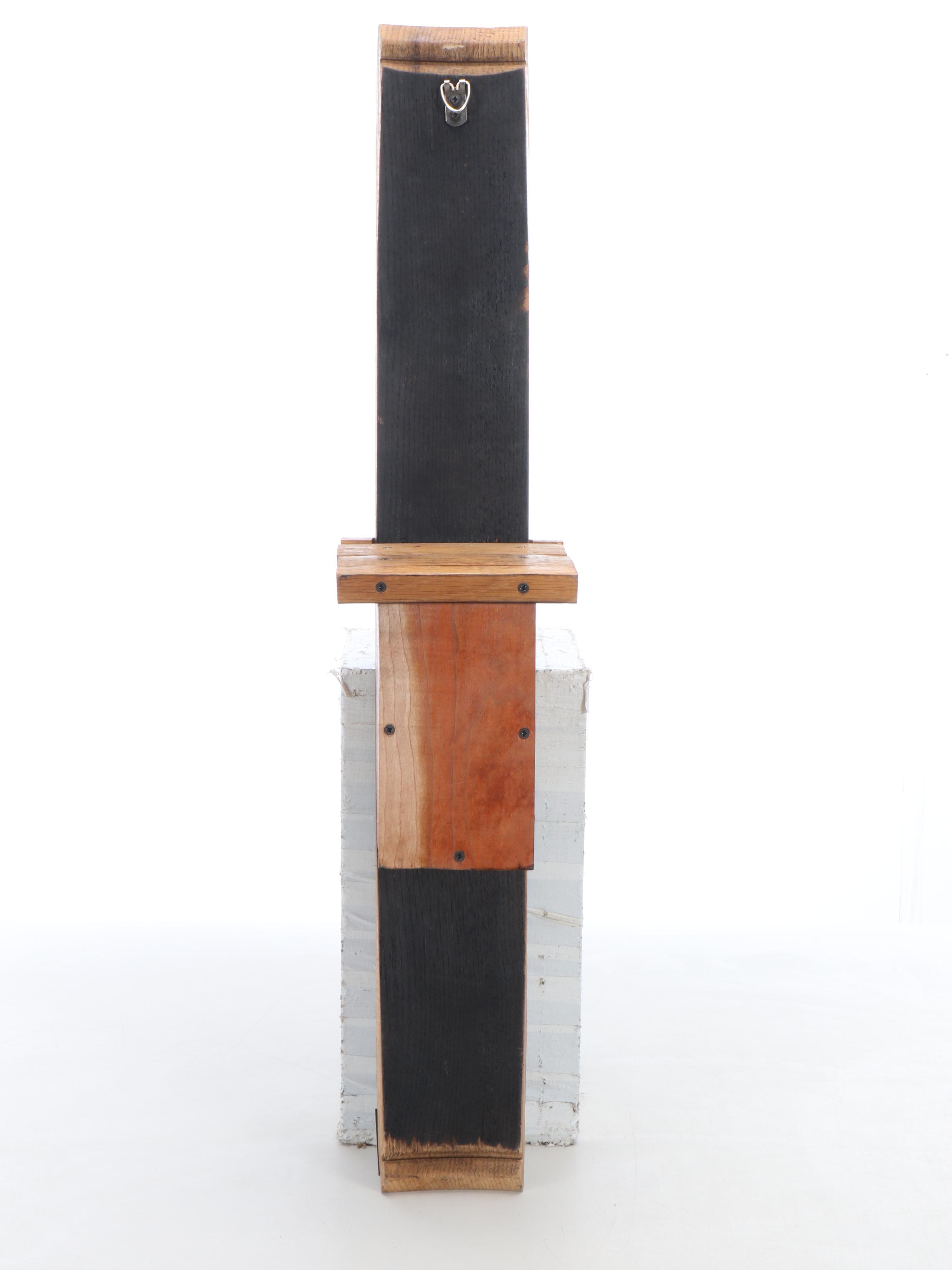 Rustic Style Handcrafted Wood Birdhouse with Metal Accents