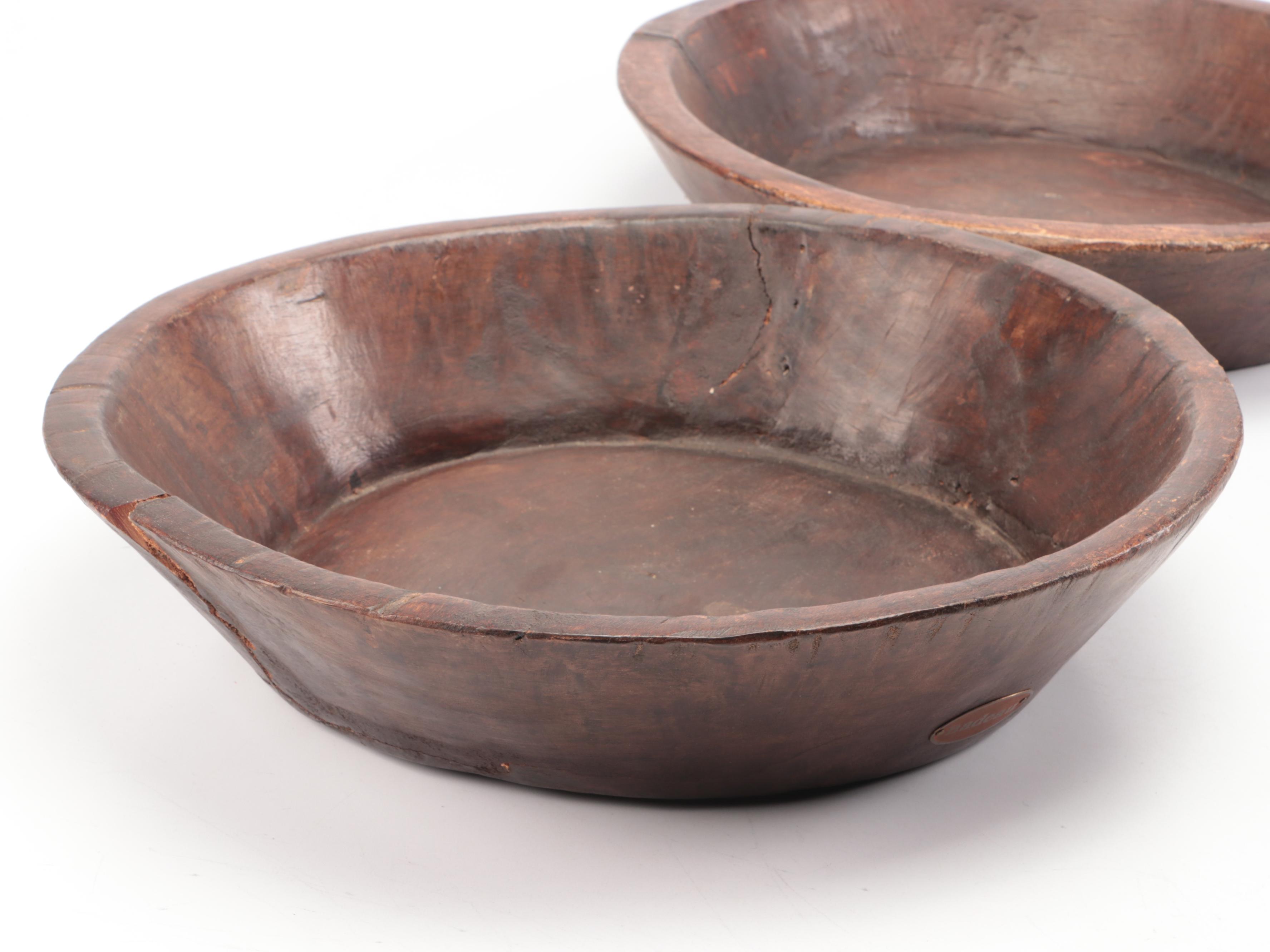 Nadeau and Other Rustic Wooden Parat Bowls